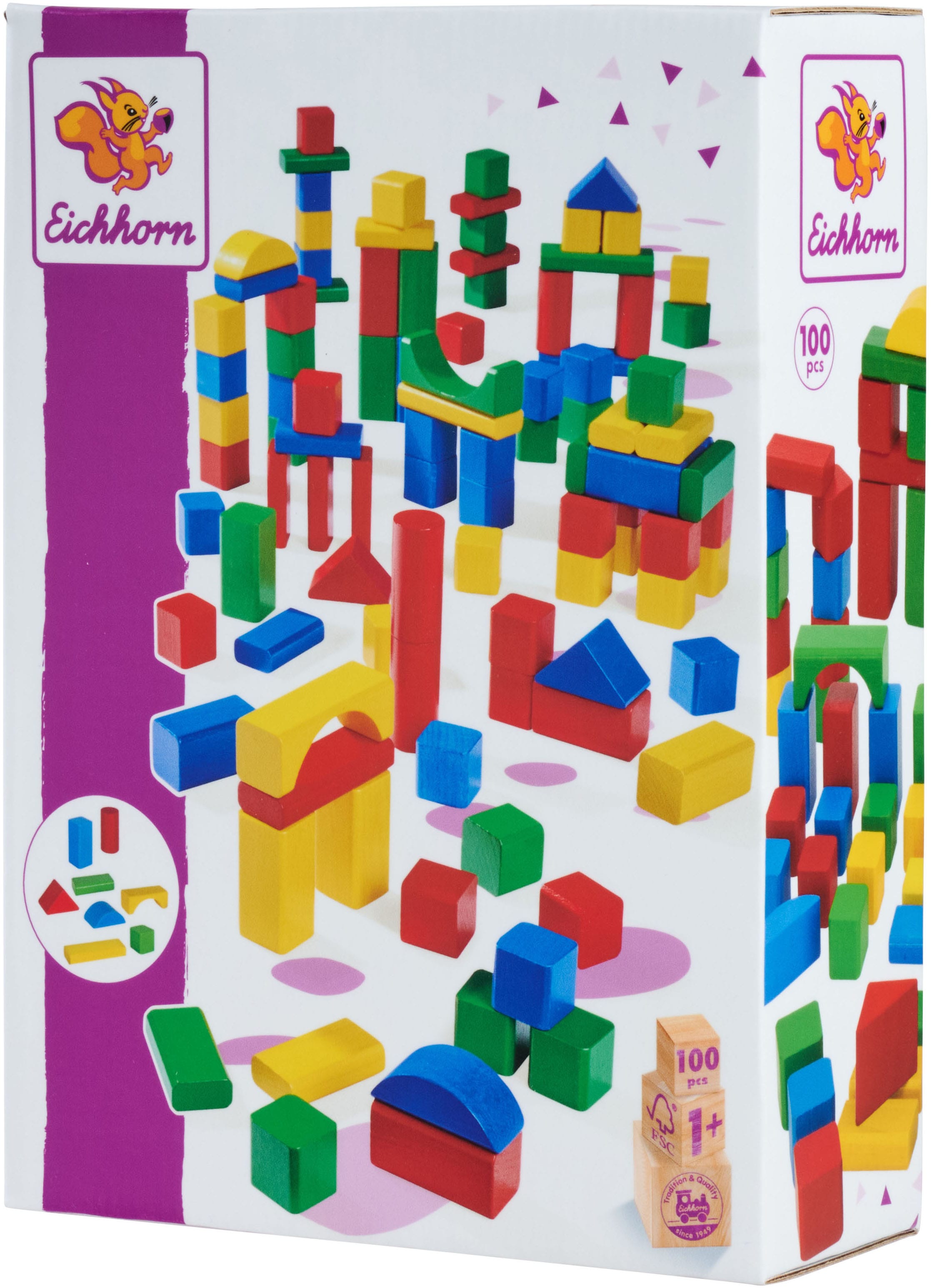Eichhorn Spielbausteine »100 Bunte Holzbausteine« Made in Germany