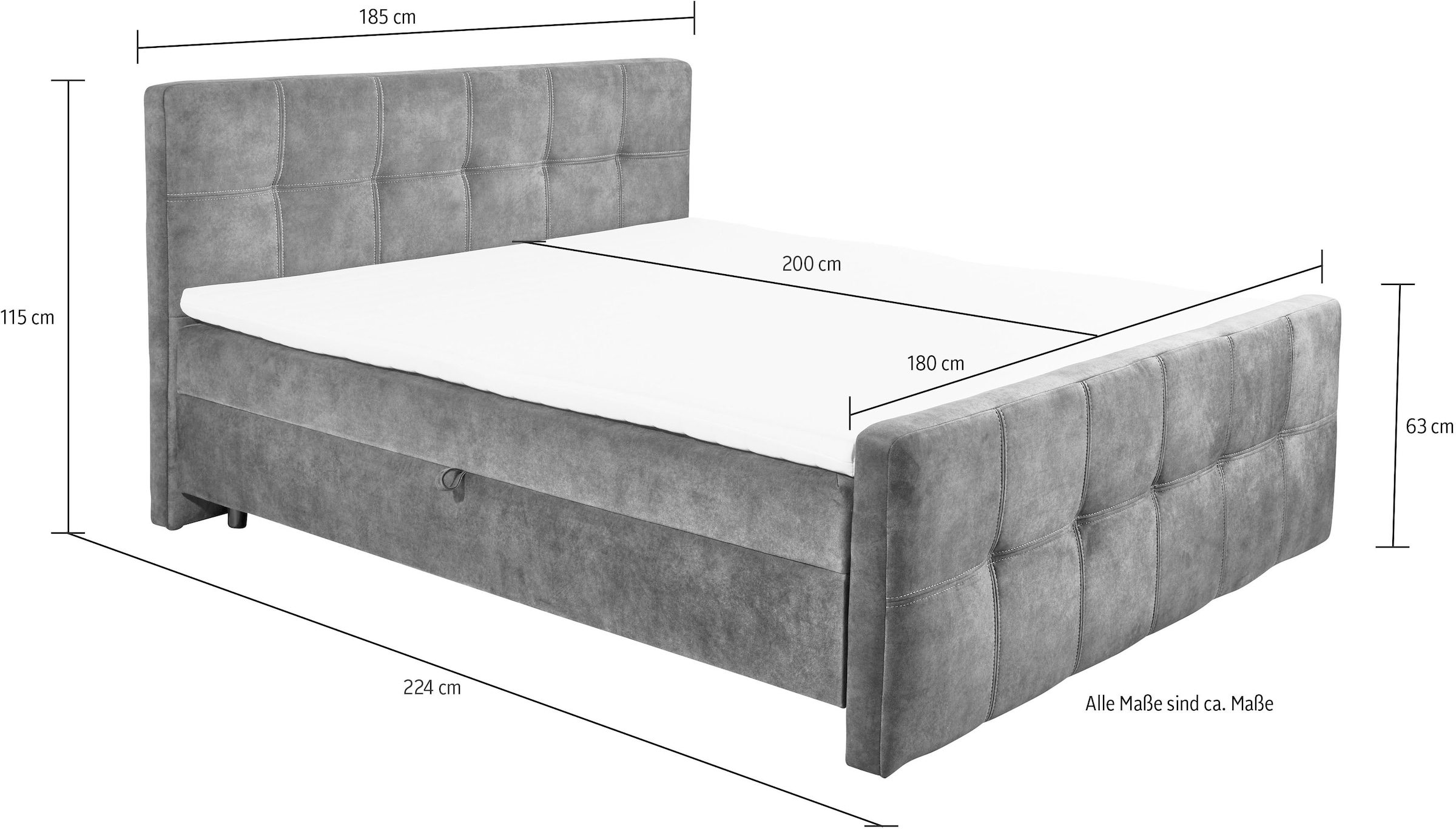 ED EXCITING DESIGN Boxbett »Valetta«, mit Bettkasten
