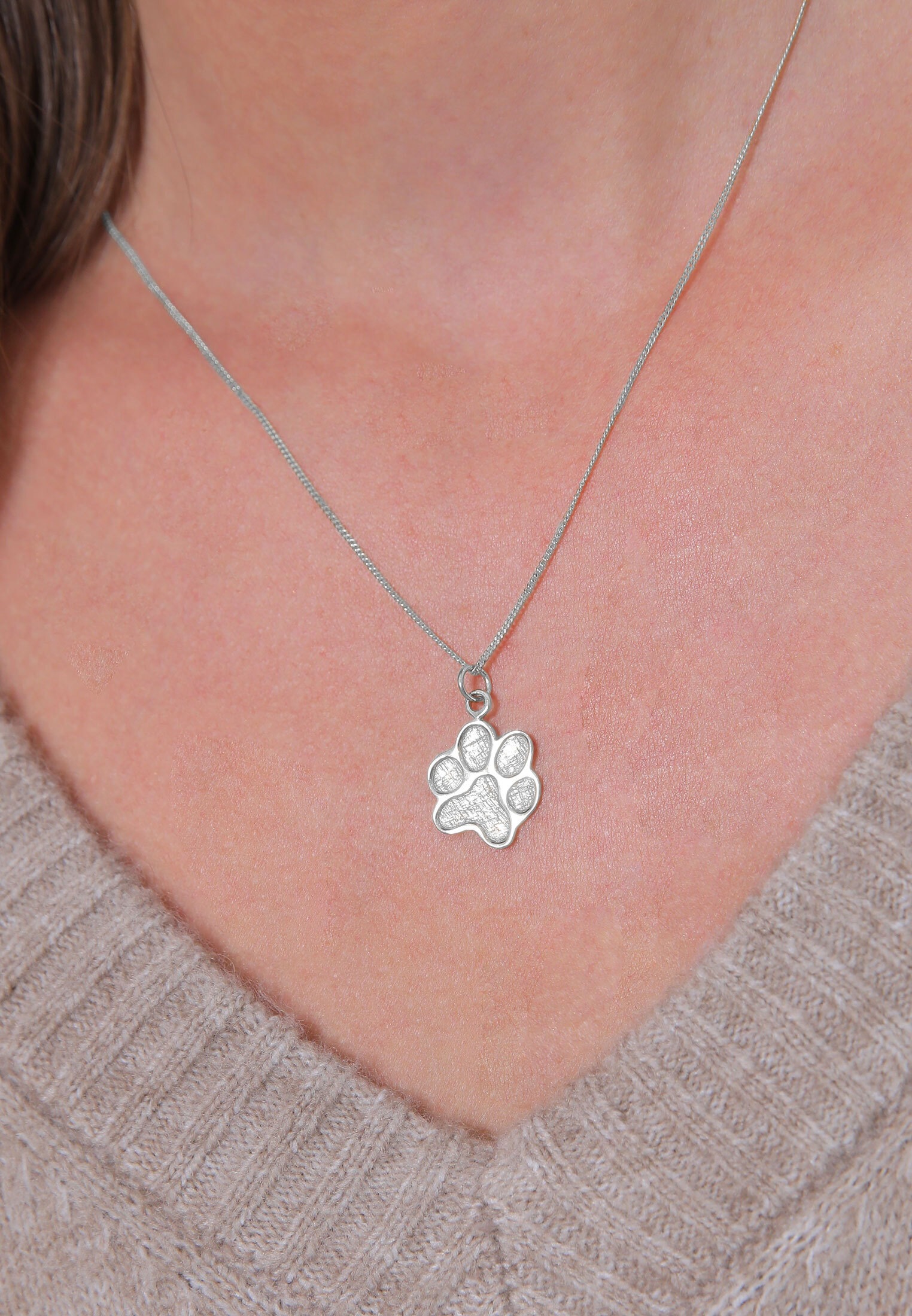 Elli Kette mit Anhänger »Halskette Pfote Symbol Hund 925 Silber«