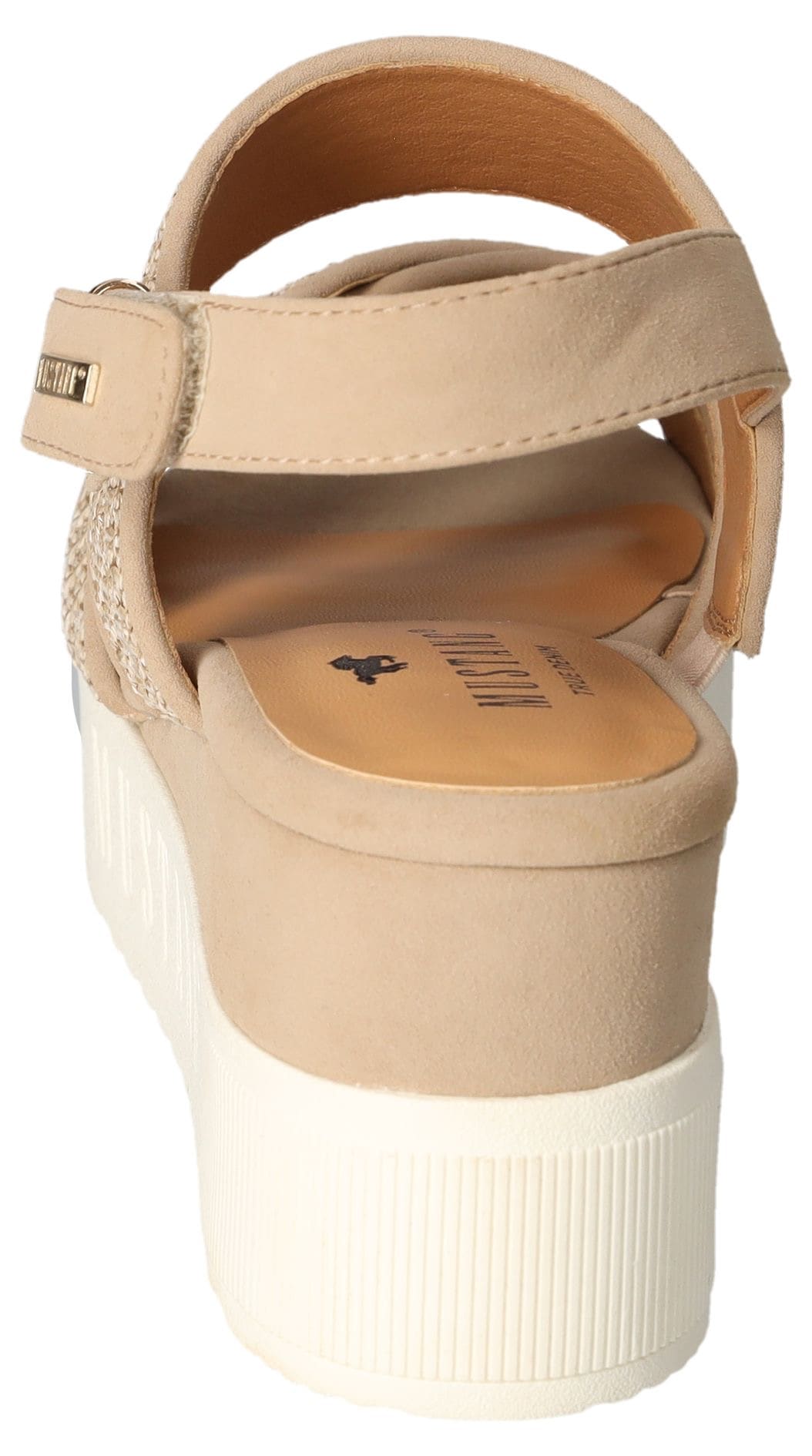 Mustang Shoes Sandalette, Sommerschuh, Sandale, Keilabsatz mit hellem Plateau