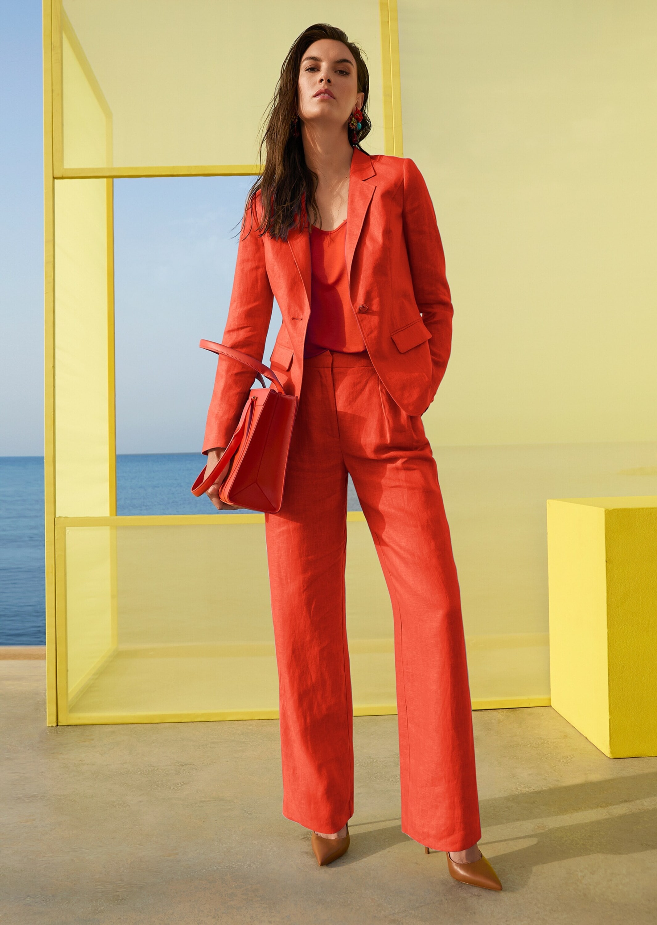 MADELEINE Bundfaltenhose »Hose Weite Leinenhose mit Bundfalten«