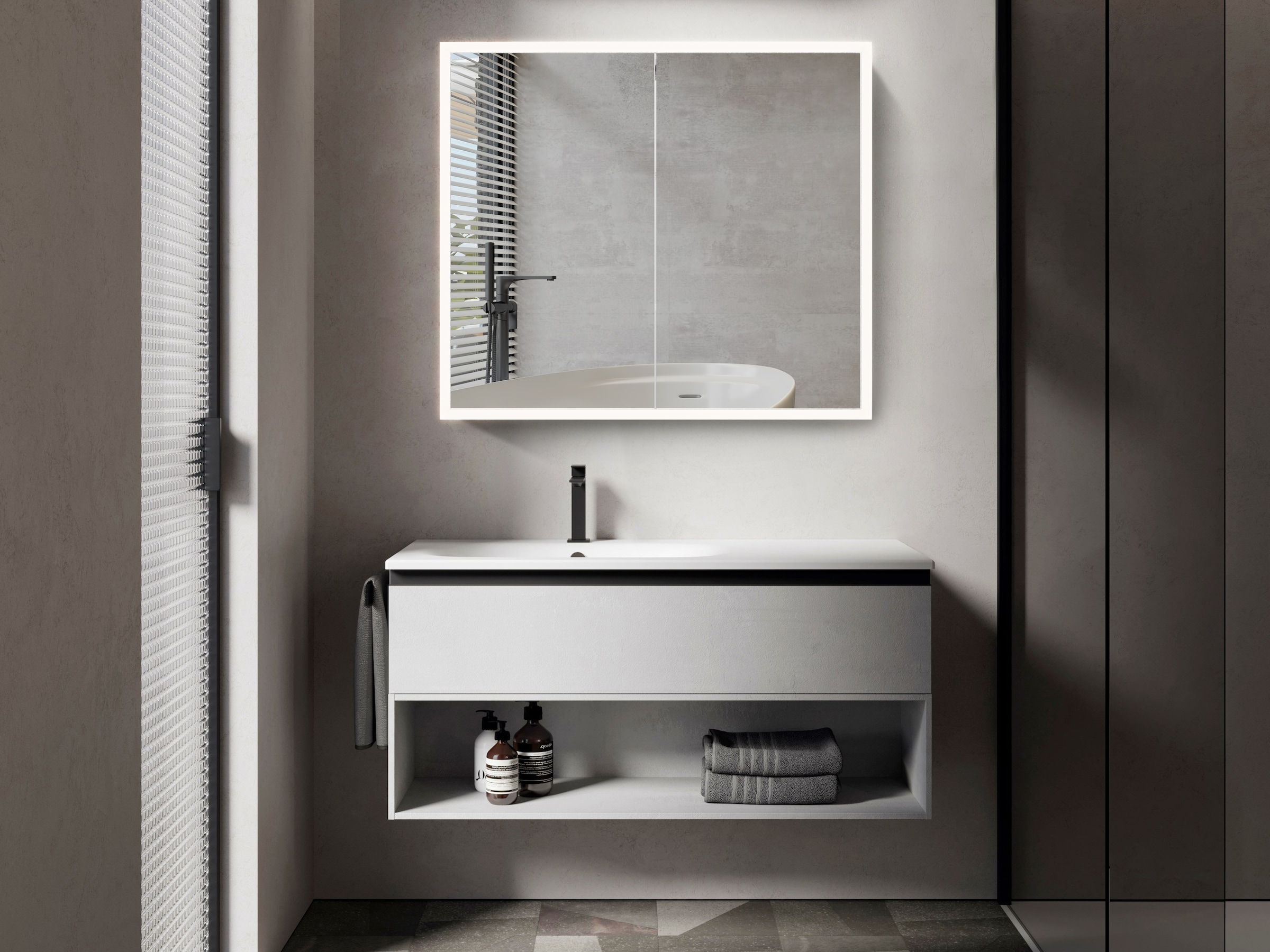 Talos Badezimmerspiegelschrank »Talos Magnus« 80x70 cm, mit austauschbarer LED-Beleuchtung