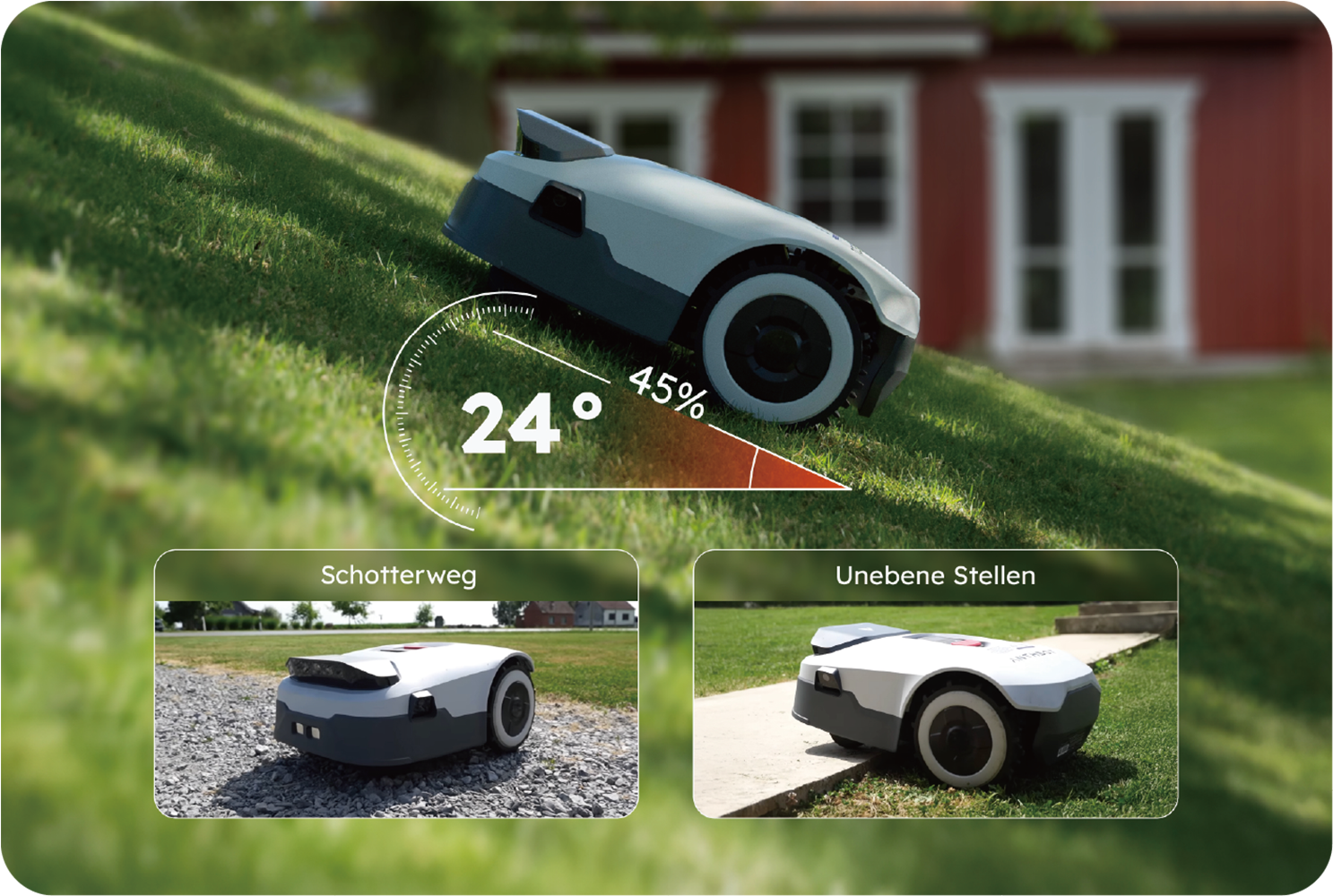 Anthbot Rasenmähroboter »90ANT-LMGenie800« KI‑Hindernisvermeidung, Multi‑Zonen-Verwaltung,   Kabellose Installation, Full‑Band‑RTK mit 4 KI‑Kameras