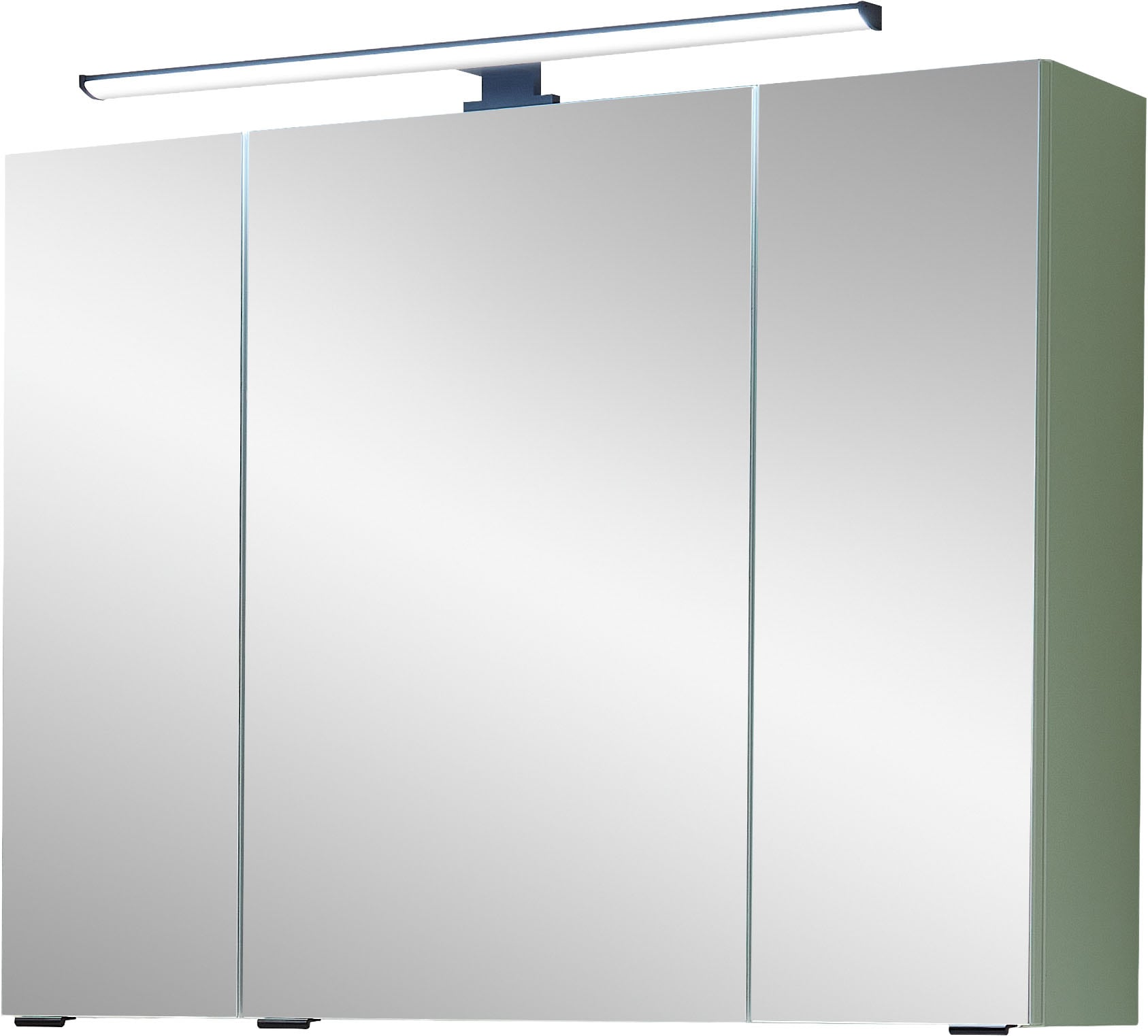 Saphir Badezimmerspiegelschrank »Quickset 500, 3 Türen, 80cm breit, LED-Aufsatzleuchte« inkl. Schalter und Steckdose