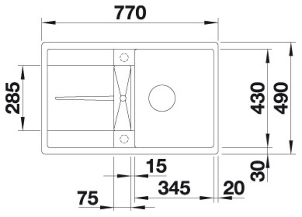 Blanco Granitspüle »METRA 45 S-F« 1 Stk. tlg. erhältlich in mehreren Farben