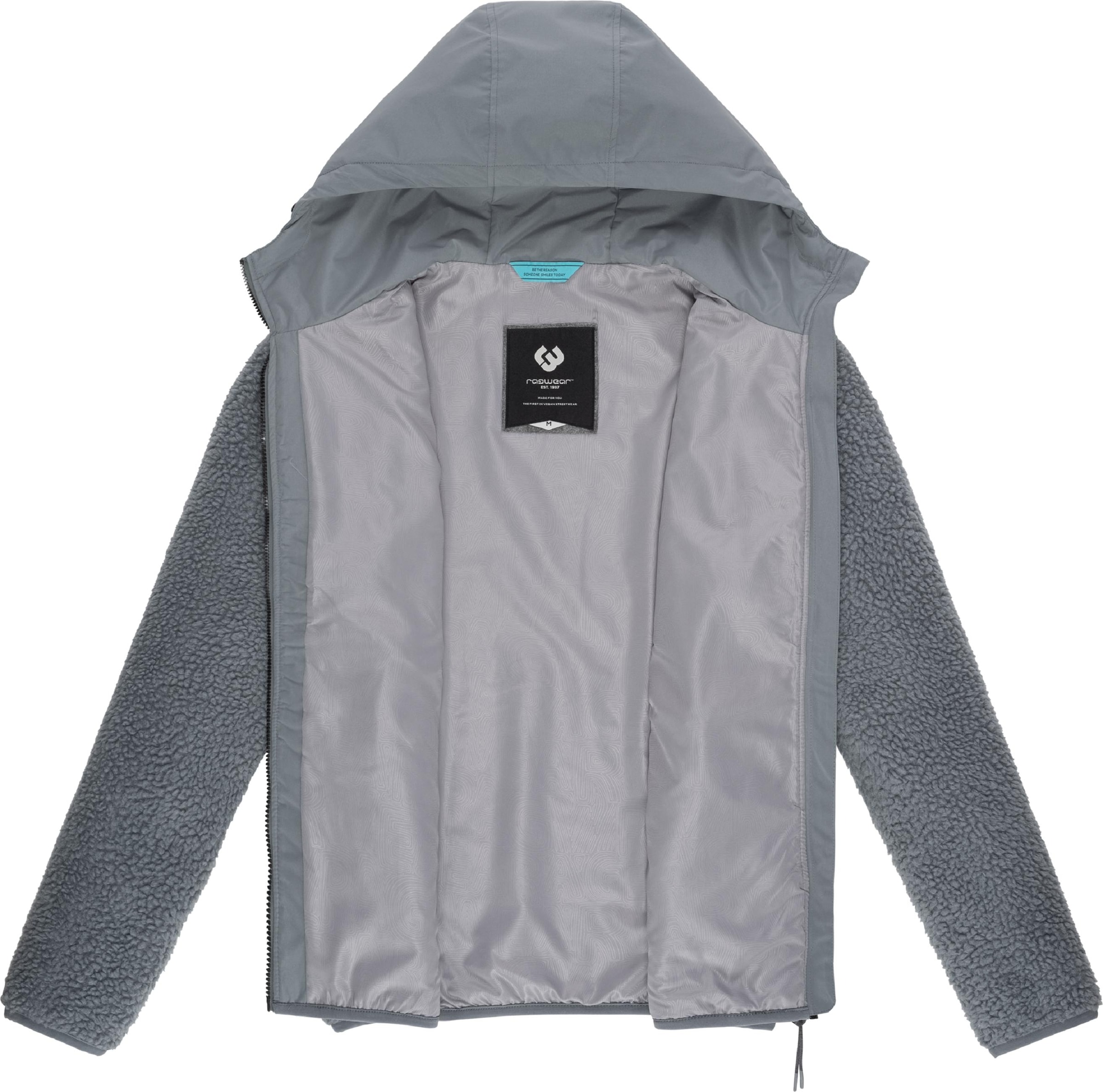 Ragwear Sweatjacke »Fleecejacke Adar«, Angesagte Herren Plüschjacke mit hohem Kragen
