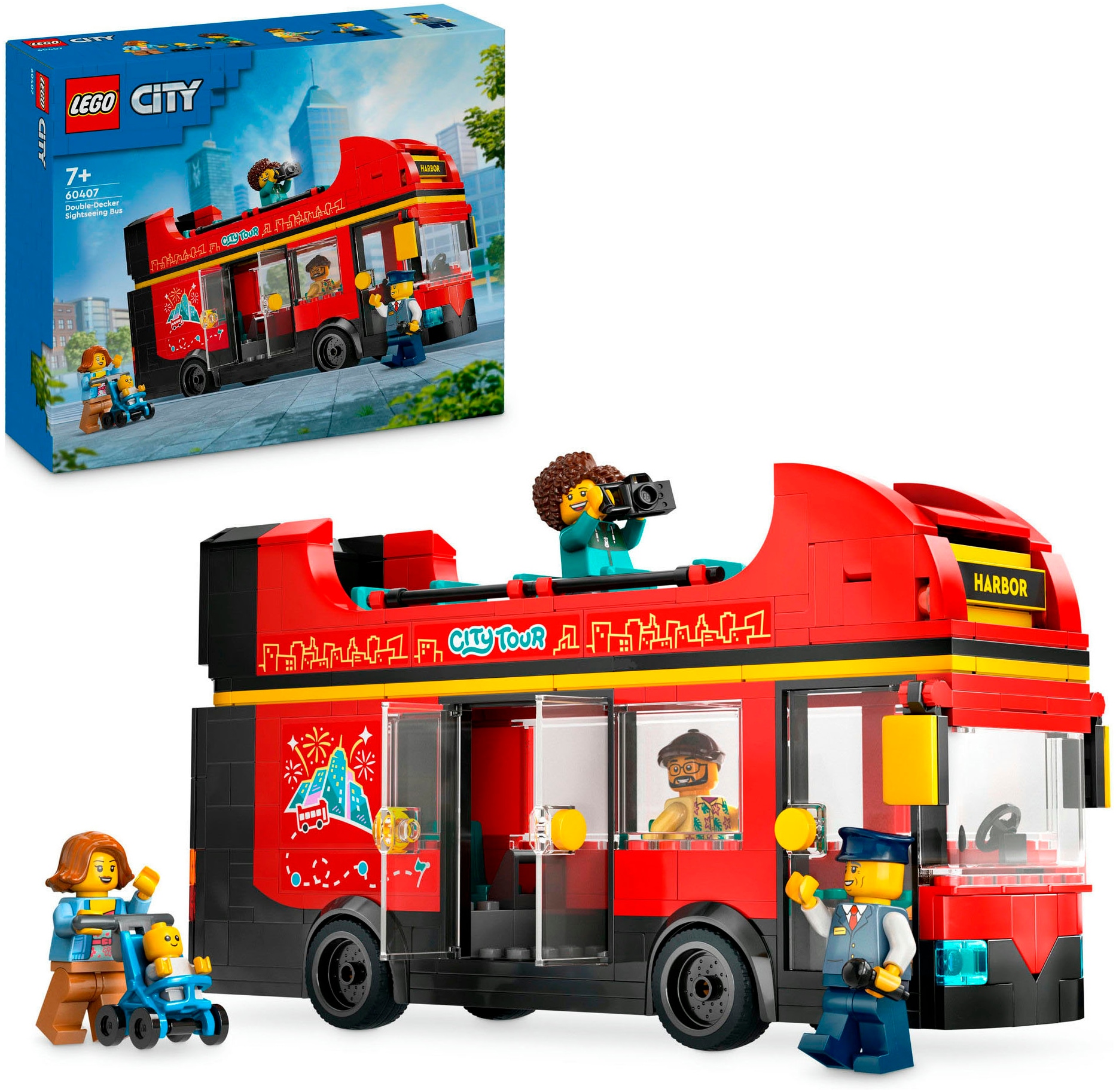 Konstruktionsspielsteine »Doppeldeckerbus (60407), LEGO City«, (384 St.), Made in Europe