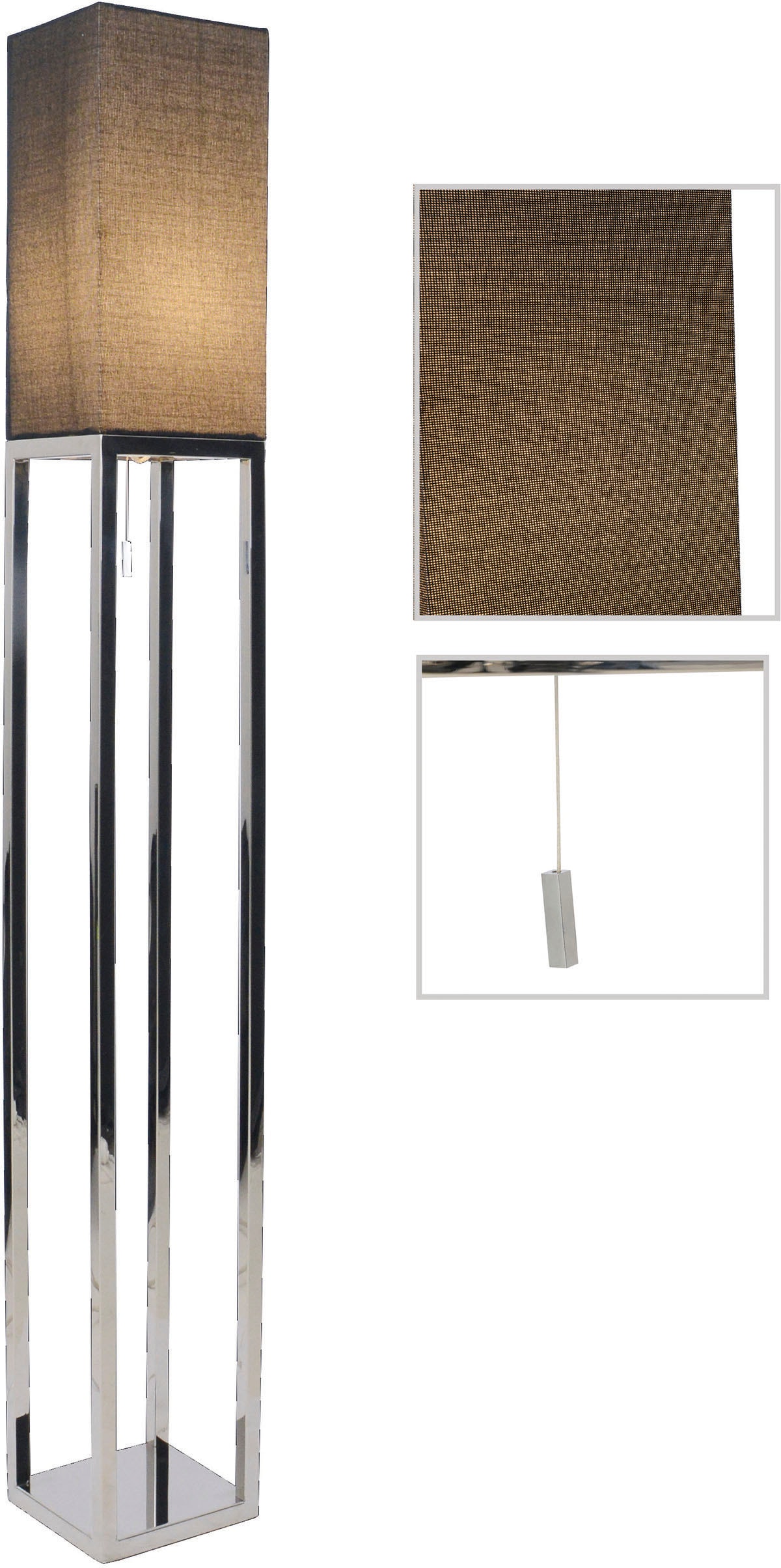 näve Stehlampe »Alfa«, 1 flammig, Leuchtmittel E27 | ohne Leuchtmittel, Flurleuchte H: 150,5cm, 1xE27, dunkelgrau/chrom, IP20