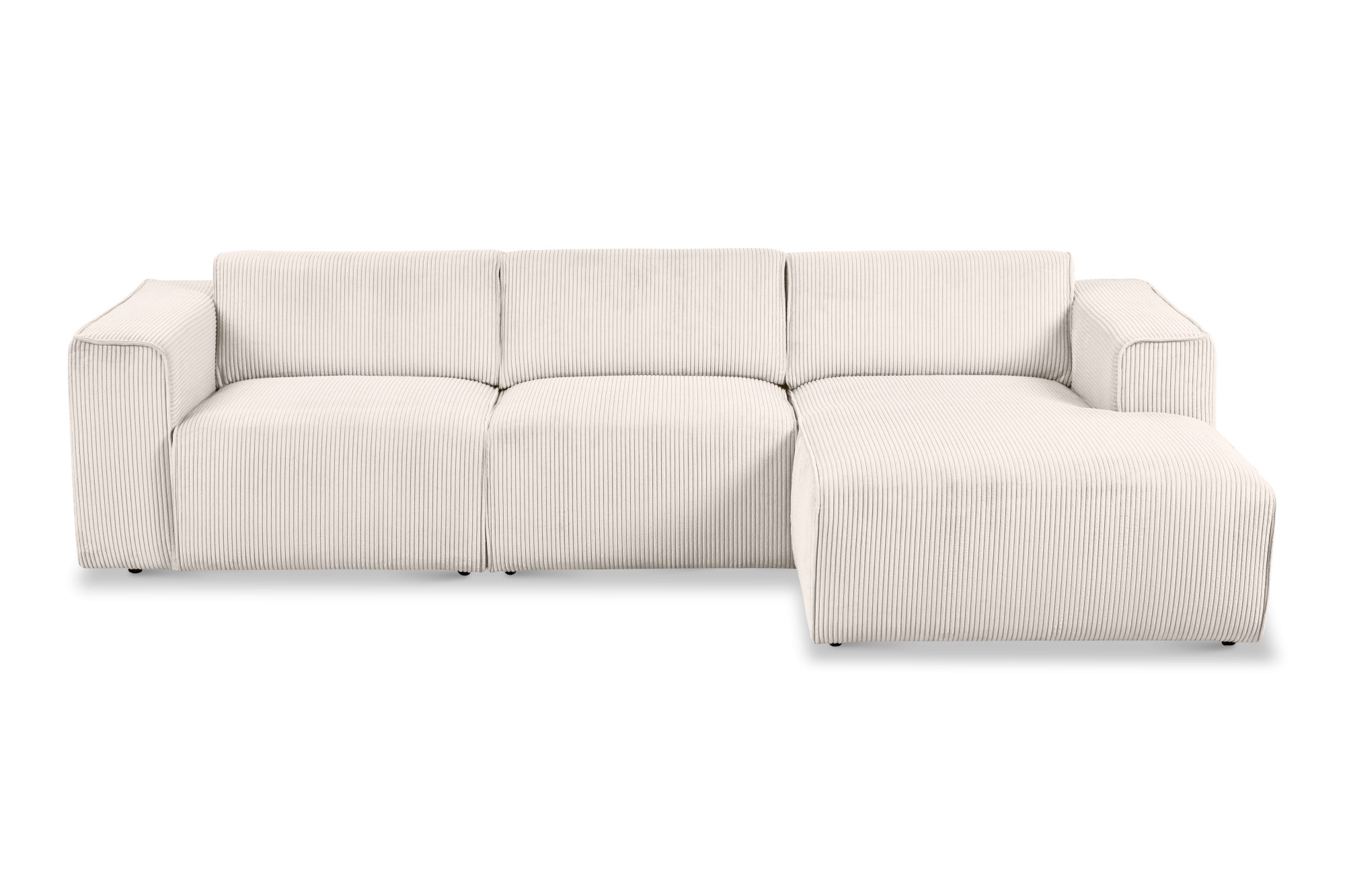 andas Ecksofa »Noord mit Kedernaht, Breite 281 cm, L-Form«, Cord, Struktur, Webstoff, mit Wellenunterfederung, Massivholzrahmen