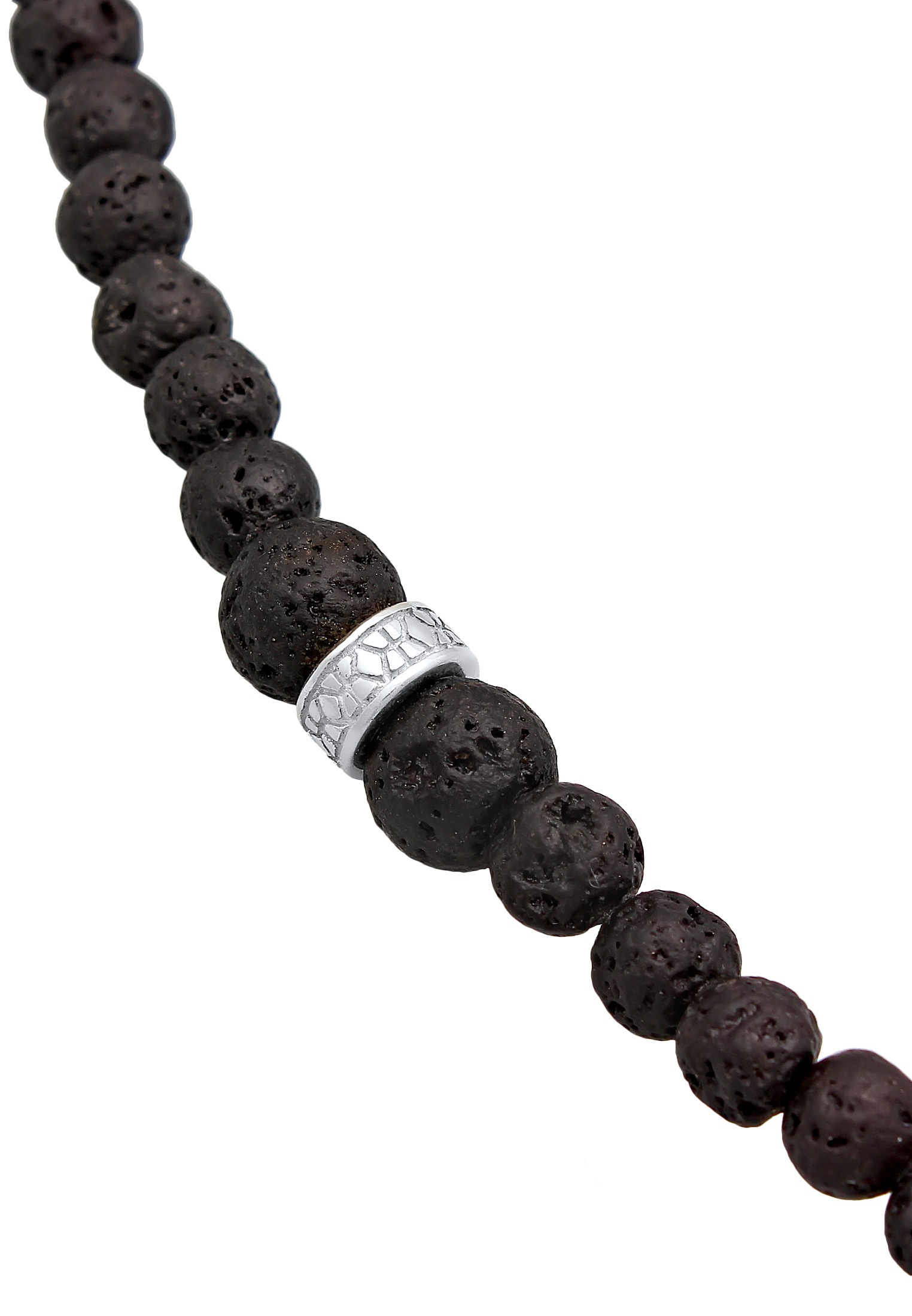 Kuzzoi Silberkette »Halskette Lava Beads Vintage Surfer 925 Silber«
