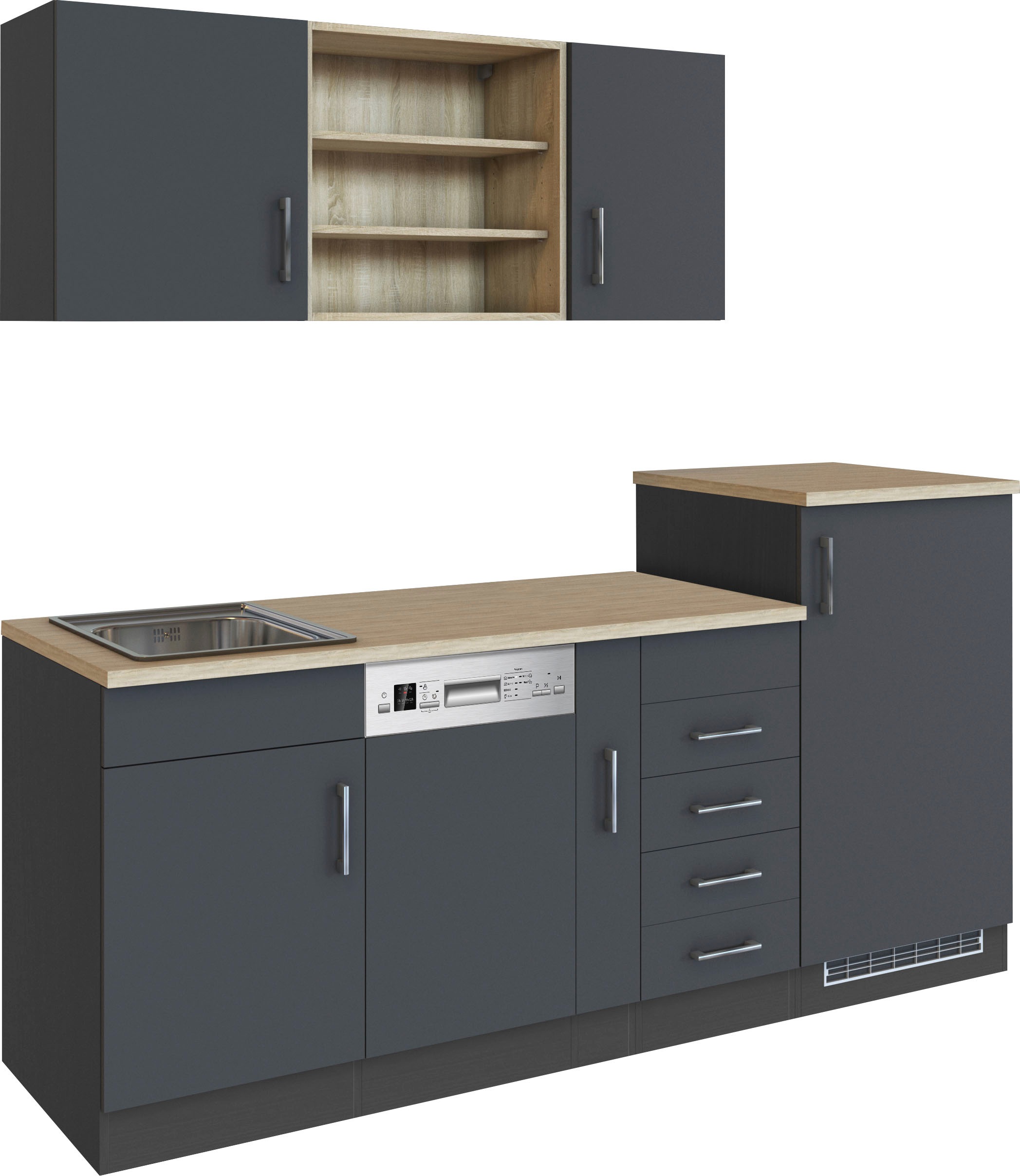 KOCHSTATION Küche »KS-Mali« Breite 210 cm, mit E-Geräten