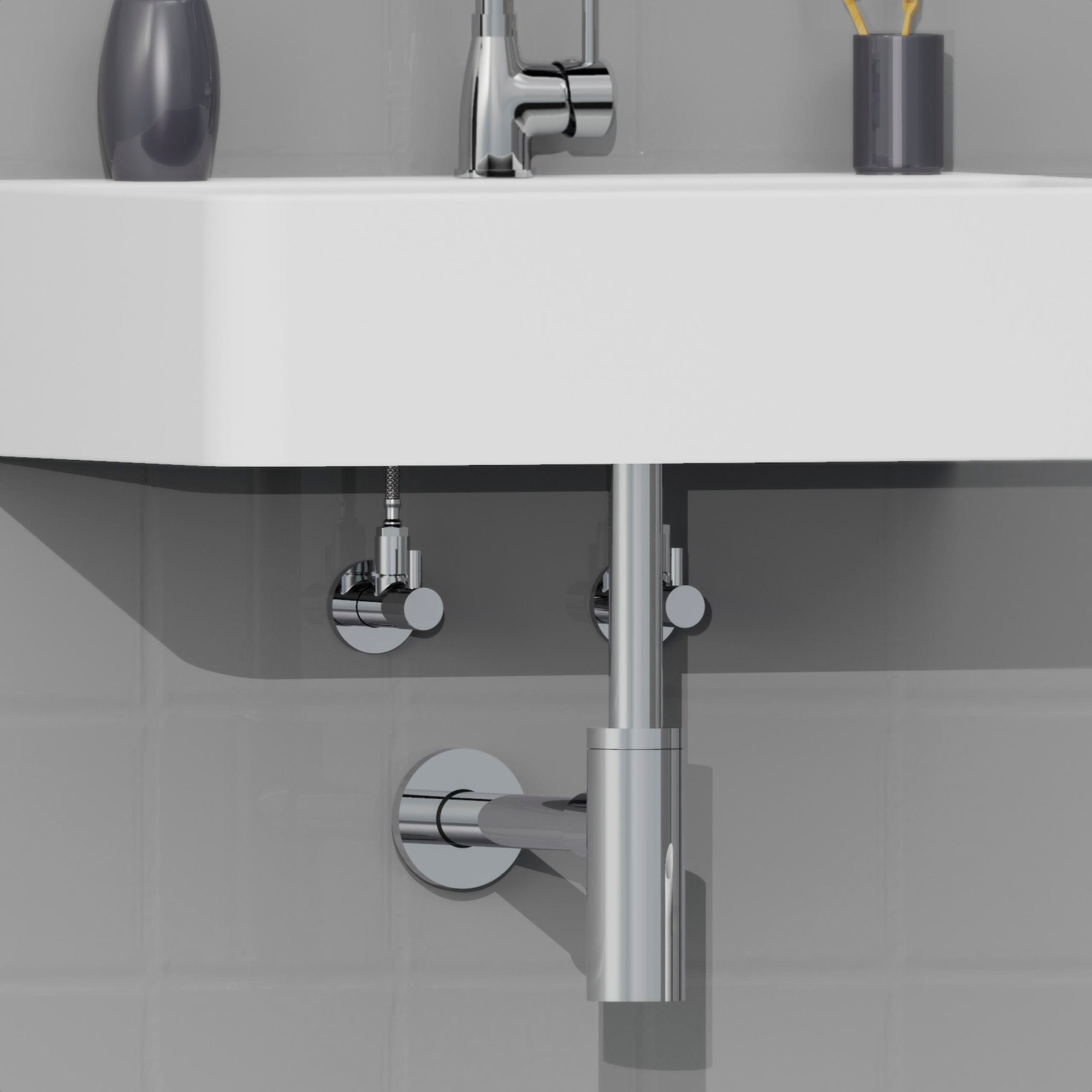 Kirchhoff Siphon »Design Flaschensiphon inkl. Reinigungsöffnung«, Röhrengeruchsverschluss für Waschbecken/Waschtische