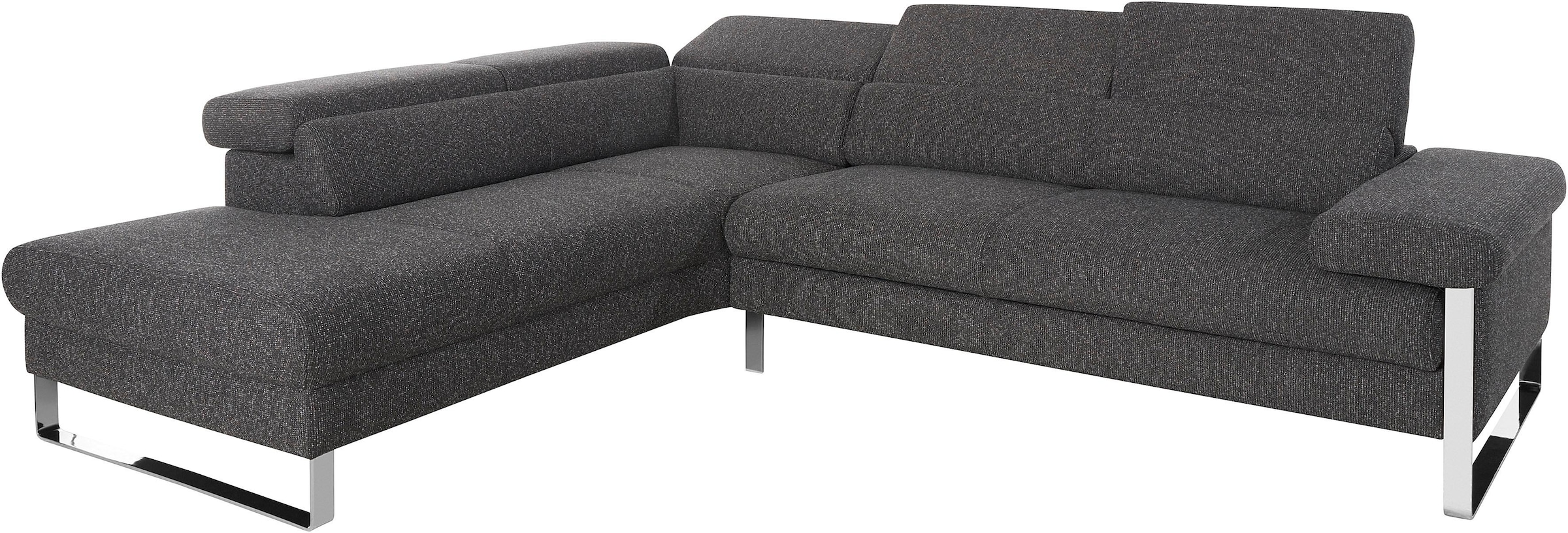 W.SCHILLIG Ecksofa »finn, toller Sitzkomfort, L-Form, hochwertige Verarbeitungsdetails«, German Design Award 2016, Fußgestell Chrom glänzend, Breite 281 cm