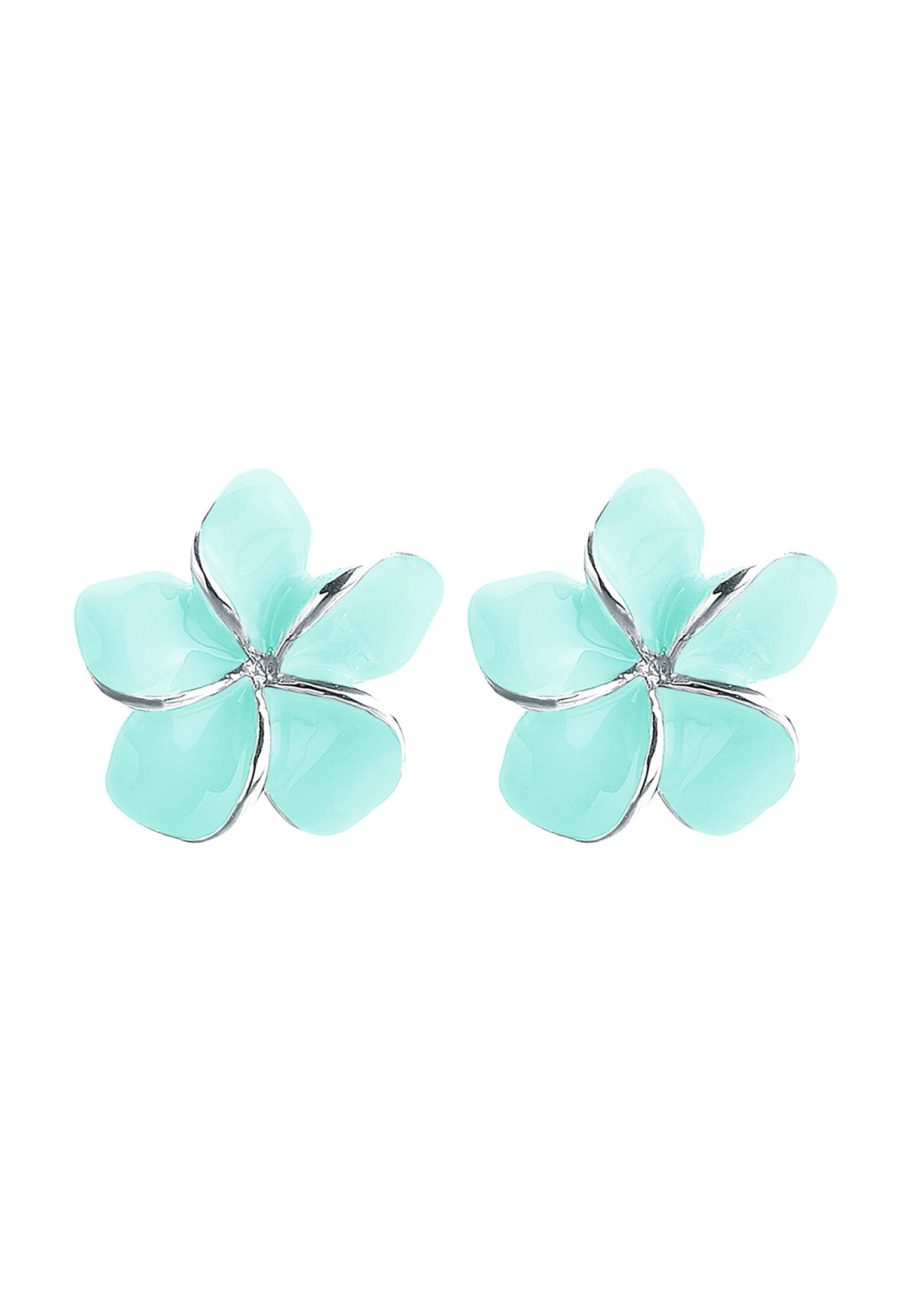 Elli Paar Ohrstecker »Ohrringe Elli Ohrringe Frangipani Blüte Mint Emaille 925 Silber«