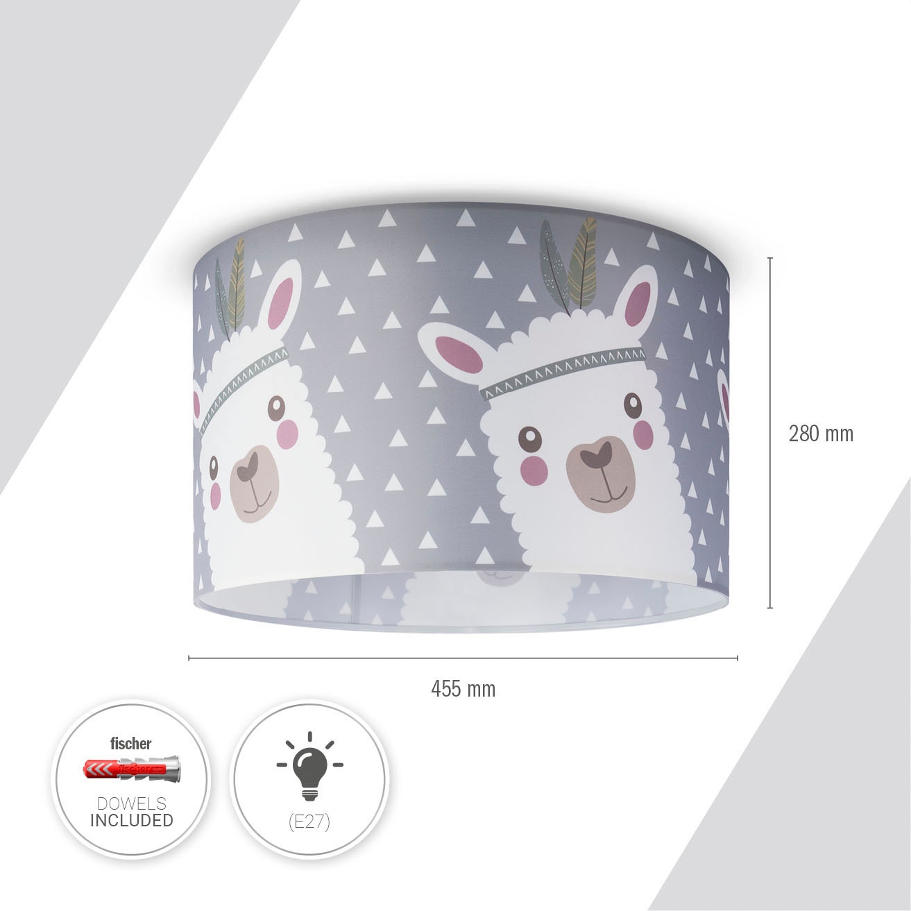 Paco Home Deckenleuchte »Ela 214« E27 Kinderlampe Deckenlampe LED  Kinderzimmer Lampe Lama-Motiv, E27