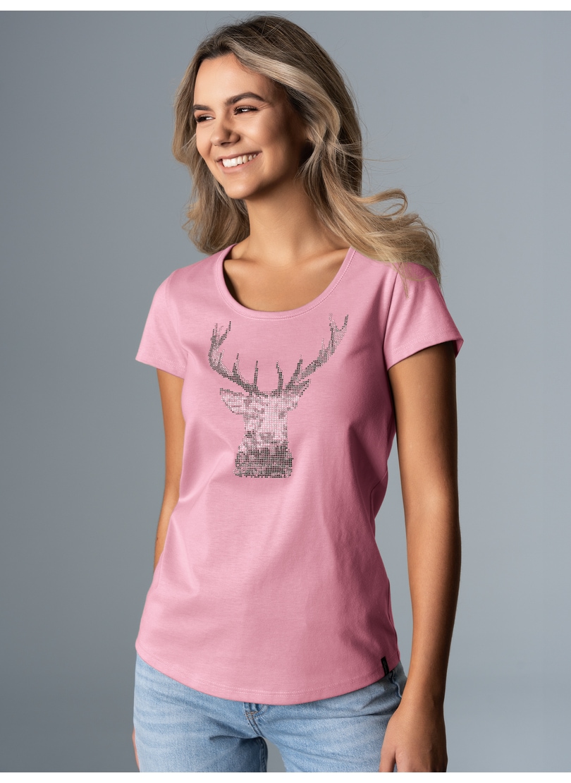 Trigema T-Shirt »TRIGEMA T-Shirt Glitzer-Hirsch«, (1 tlg.)