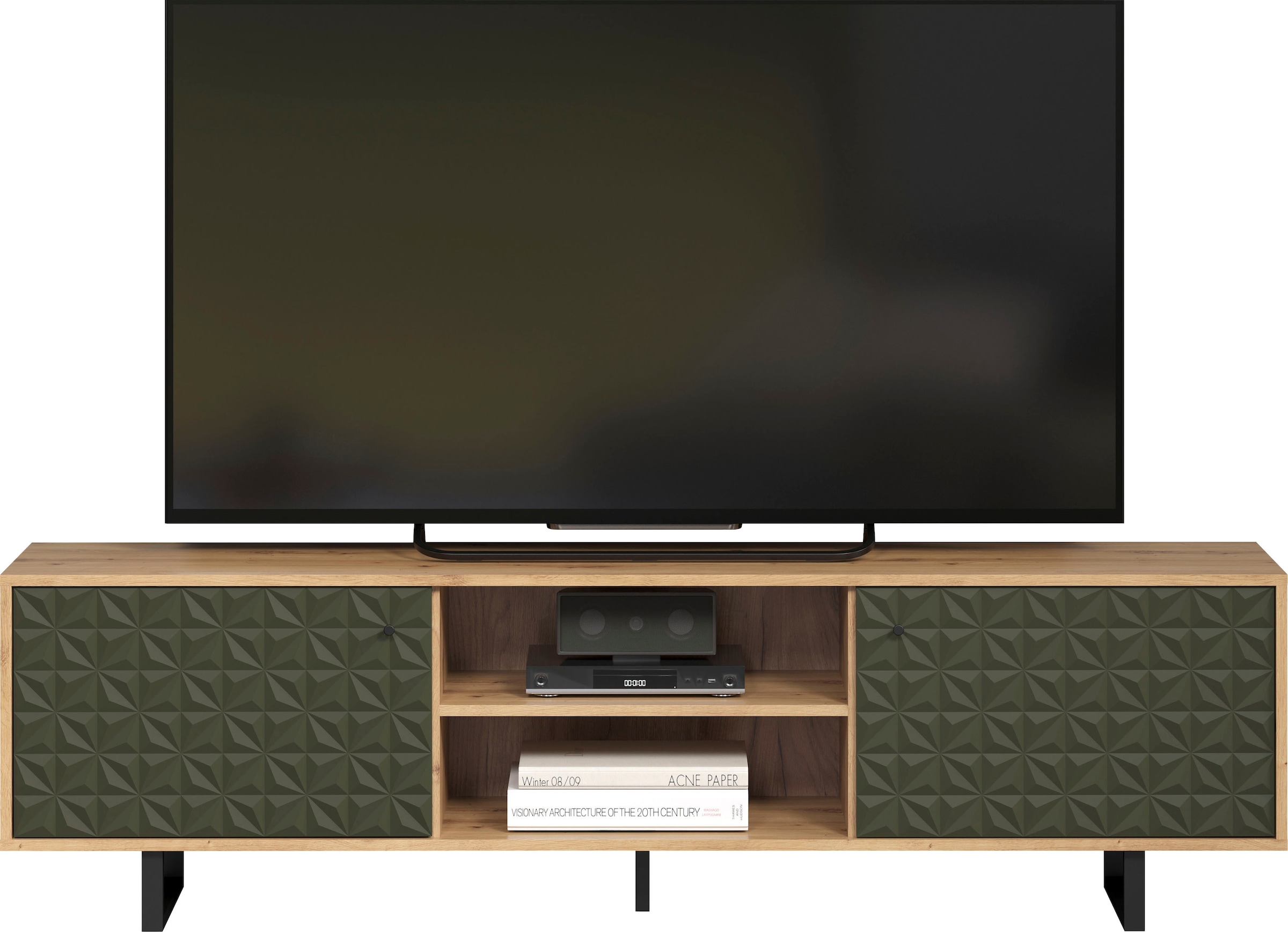 Home affaire TV-Board »Ferretti« TV-Tisch mit besonderer Fräsung - Füße und Griffe aus Metall