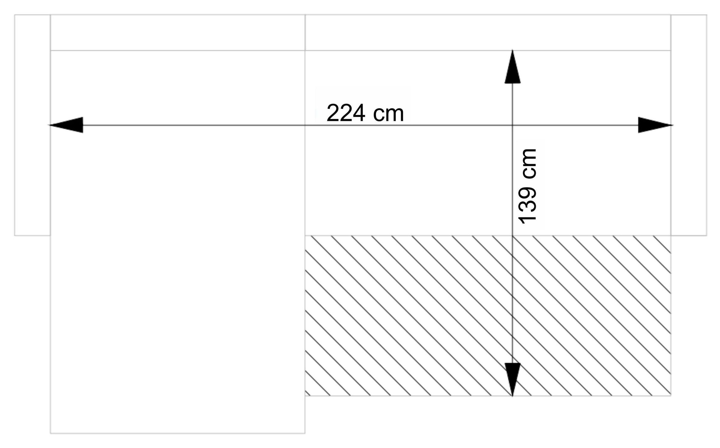 andas Ecksofa »MERLE, 258 cm, L-Form, traumhafter Cord,«, mit Bettfunktion und Bettkasten, Liegefläche 224 x 139