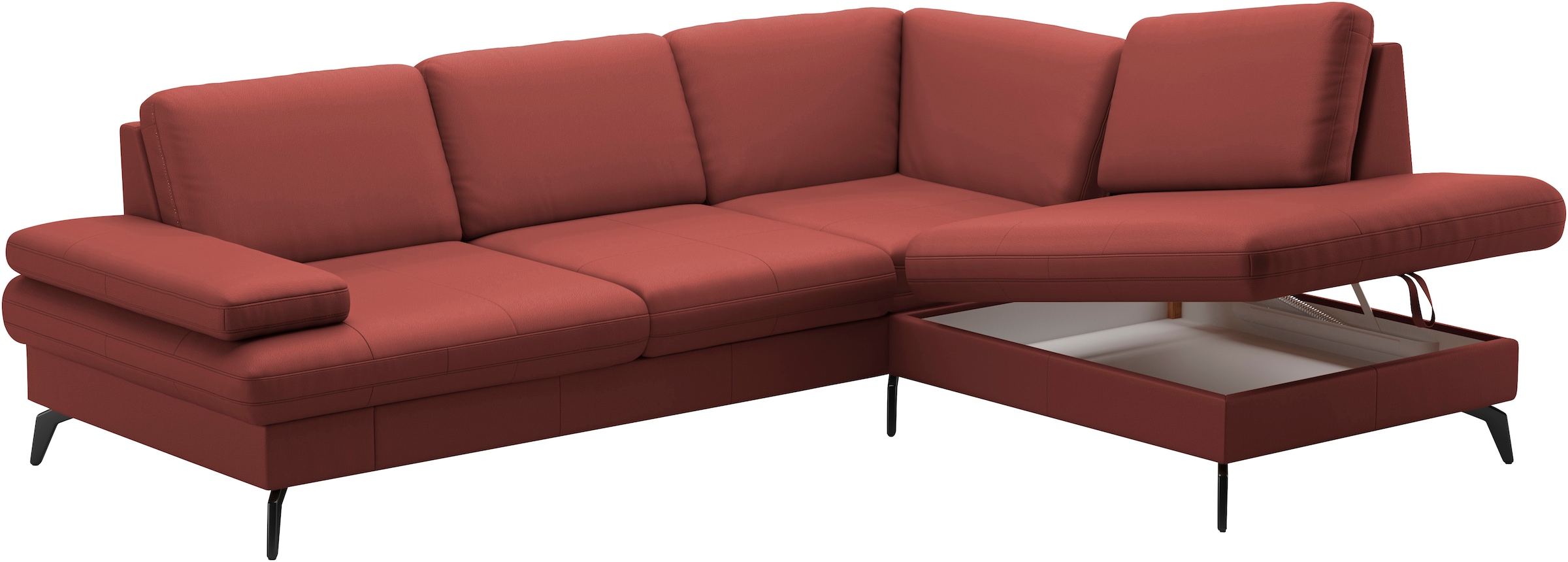 sit&more Ecksofa »Morris L-Form, inkl. Sitztiefenverstellung«, wahlweise mit Armteilverstellung, Bettfunktion & Bettkasten