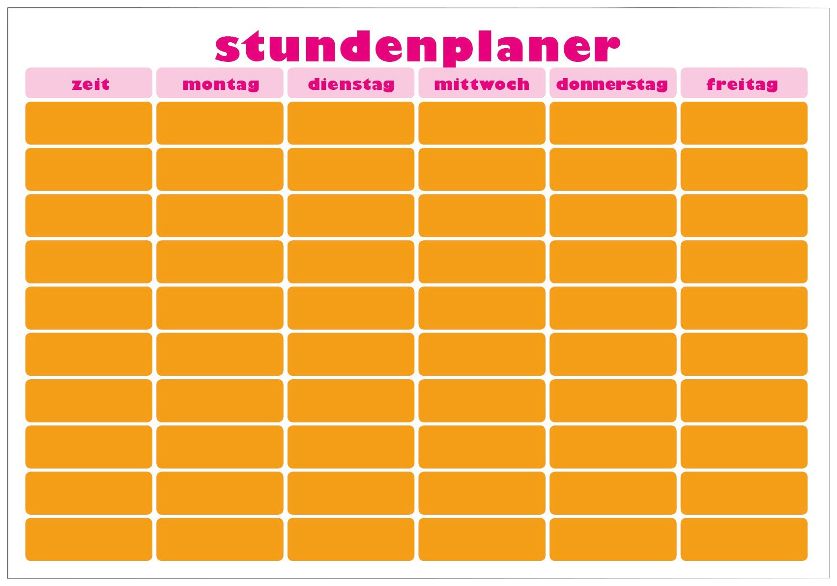 MySpotti Wandsticker »Memo Kids Stundenplaner pink-orange«, (1 St.), mit Whiteboard-Oberfläche