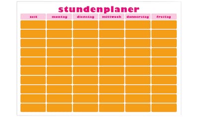 Wandsticker »Memo Kids Stundenplaner pink-orange«, (1 St.)