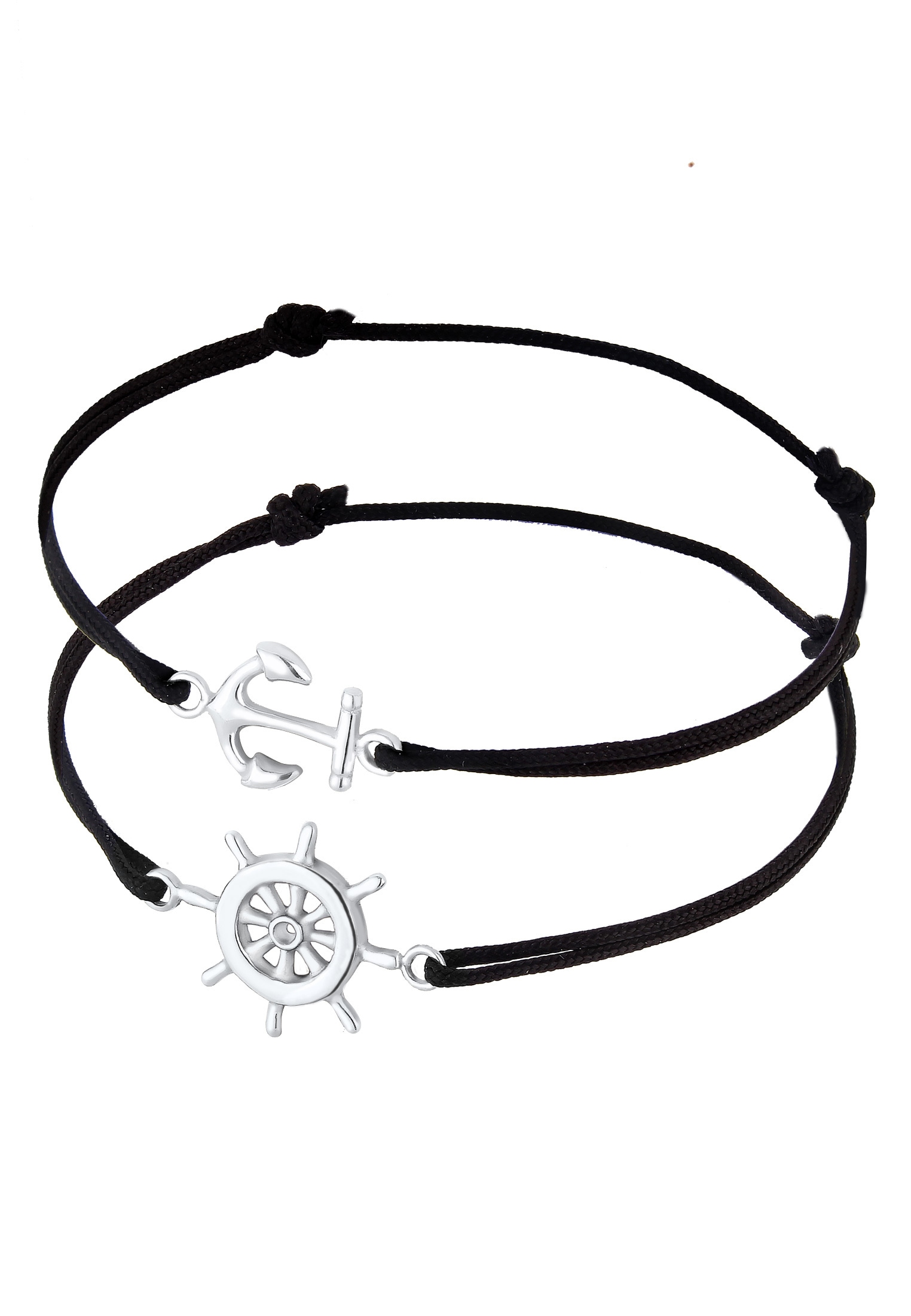 Elli Armketten Set »Armband Steuerrad Anker Partner Set 925 Sterling Silber«