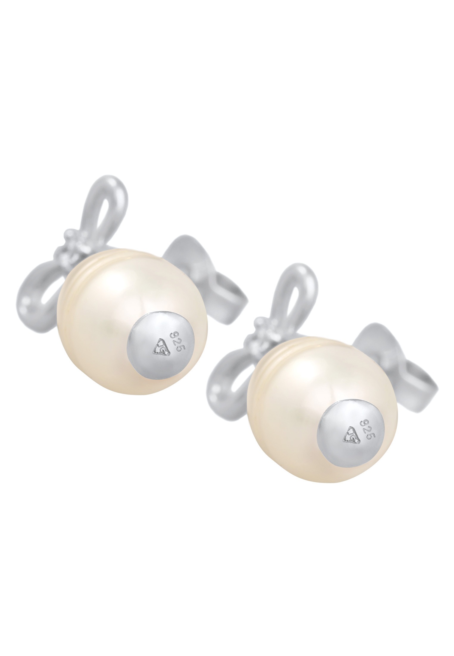 Elli Premium Paar Ohrstecker »Ohrringe Süßwasserperle Barock Schleife 925 Silber«