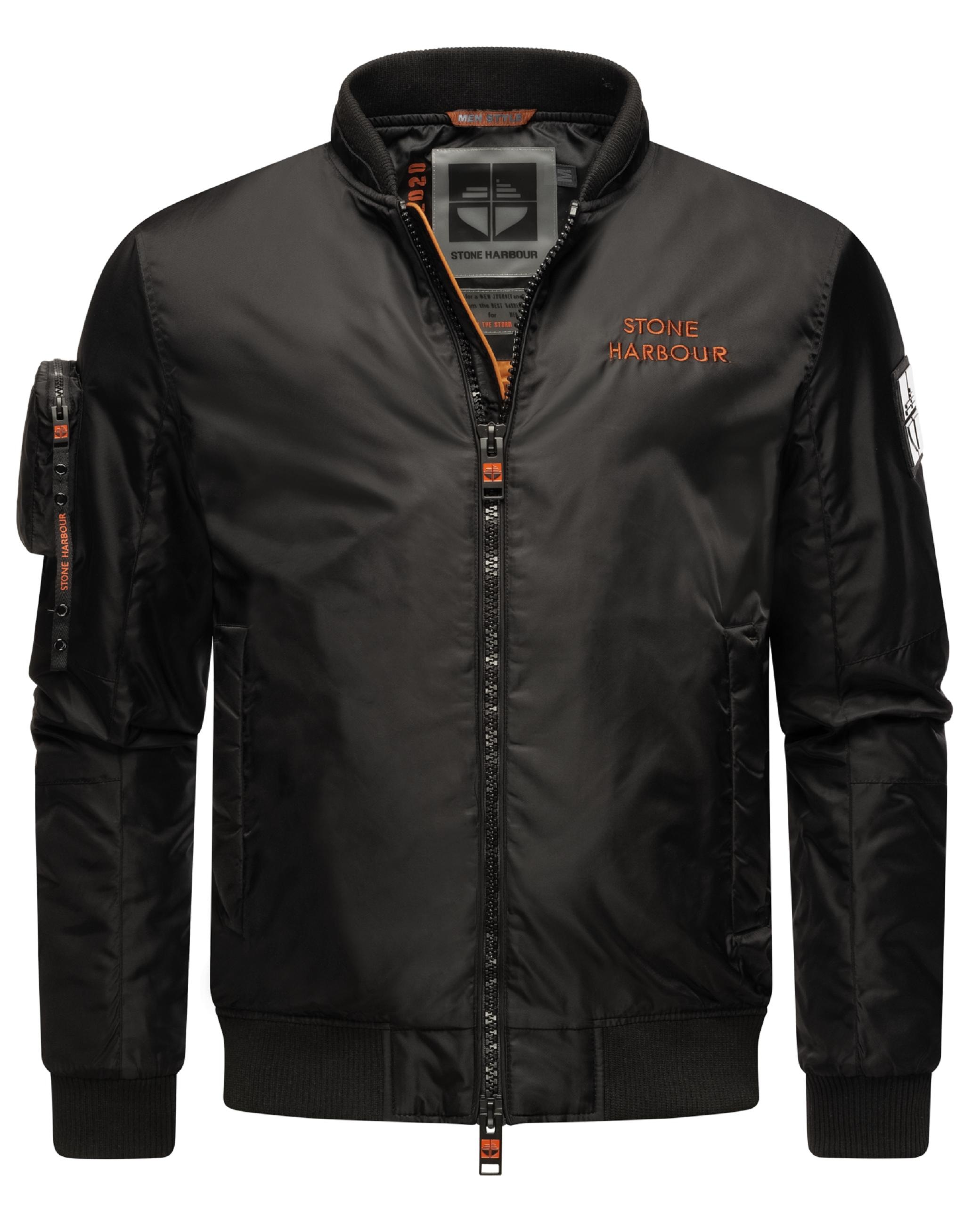 Stone Harbour Bomberjacke »Bomberjacke Berkoo«, ohne Kapuze, Coole Herren Pilotenjacke mit praktischer Ärmeltasche