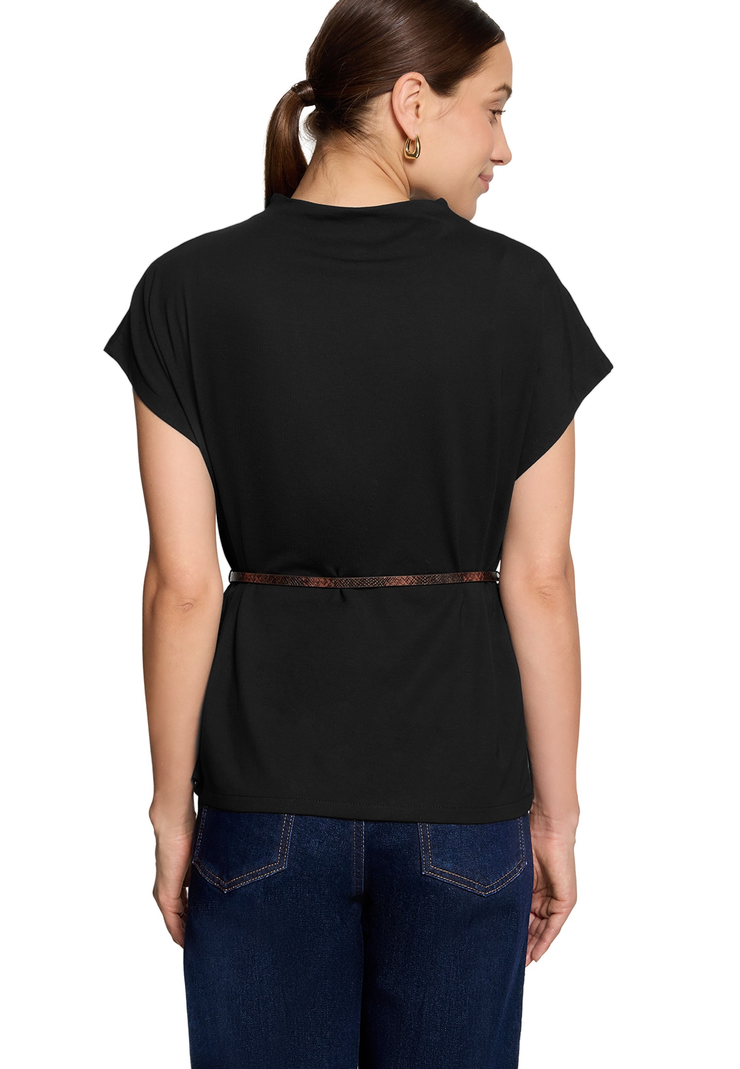 Zero Kurzarmshirt »Kurzarm-Shirt mit Gürtel«