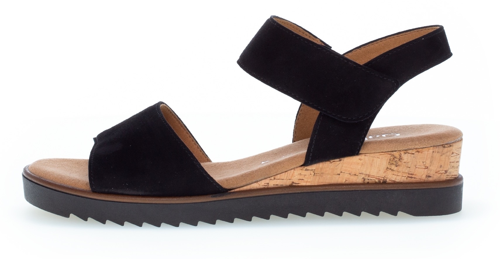 Gabor, Damen, Keilsandalette »GENUA« , Sommerschuh, Sandale, mit kleinem Stretch, Weite G, schwarz-black, 38, schwarz-black, Sandalette mit 