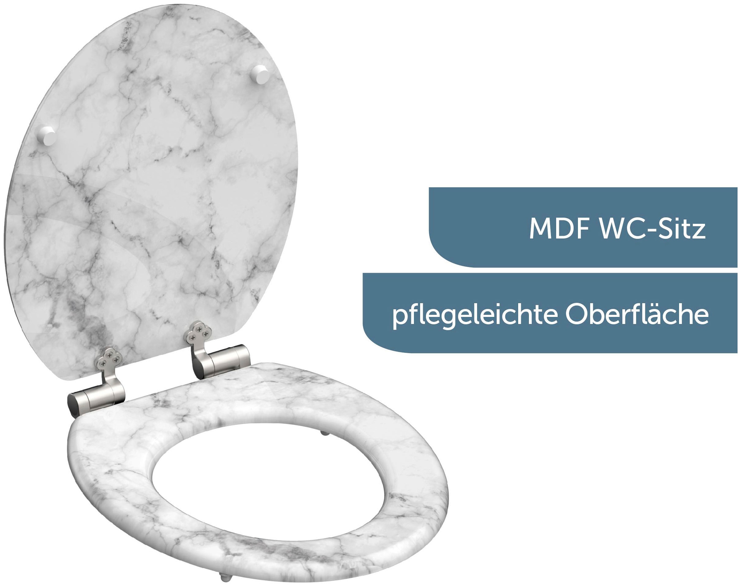 Schütte WC-Sitz »Marmor«, Absenkautomatik, Holzkern, Motivdruck, MDF