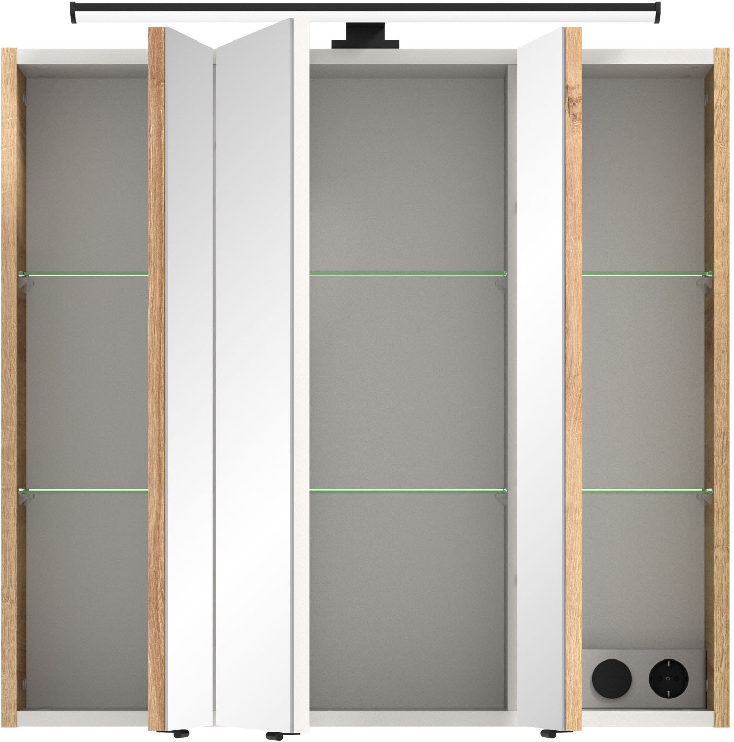 Saphir Spiegelschrank »Quickset 700, 2 Türen, 60cm breit, LED-Aufsatzleuchte«