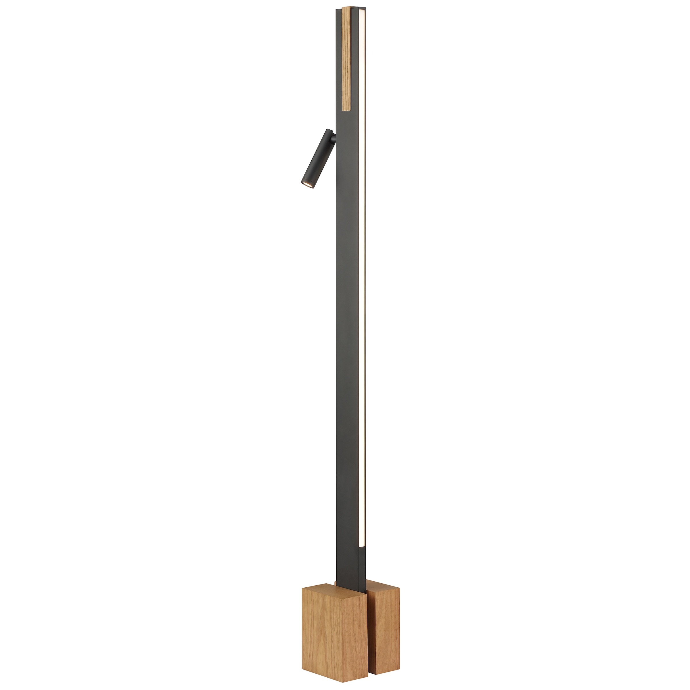 lumiCouture LED Stehlampe »Streamline« LED-Modul 1 Stk. Warmweiß 131 x 14 x 14 cm, 2300 lm 2700 K, Aluminium/Holz, schwarz/braun