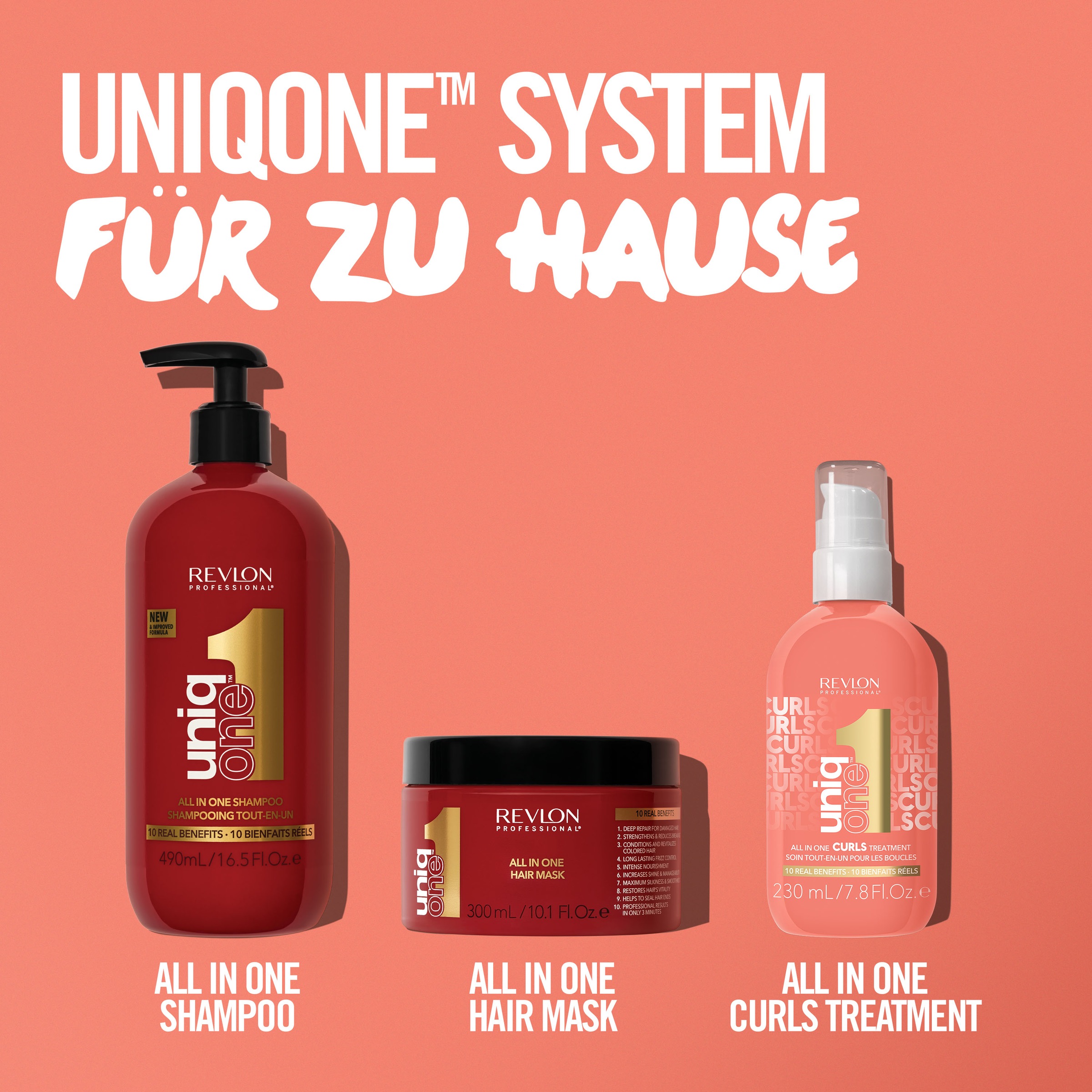REVLON PROFESSIONAL Leave-in Pflege »All In One Curls Hair Treatment 230 ml«, (1 tlg.), Tiefenwirksame Pflege mit zehn Vorteilen für lockiges Haar.