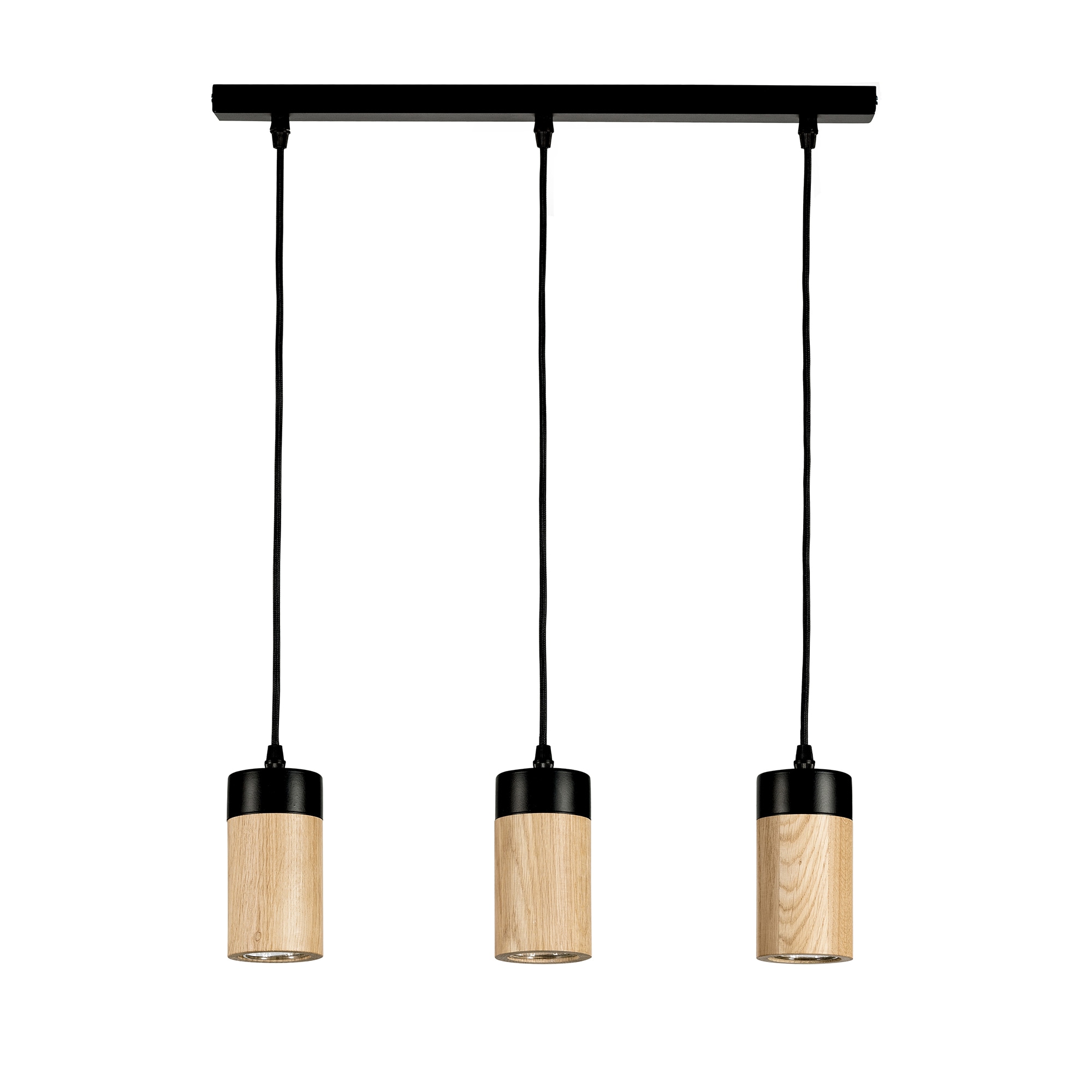 BRITOP LIGHTING Pendelleuchte »ANNICK«, 3 flammig, Leuchtmittel GU10 | LED wechselbar, Hängeleuchte, Aus edlem Eichenholz und Metall, LED-Leuchtmittel inkl.