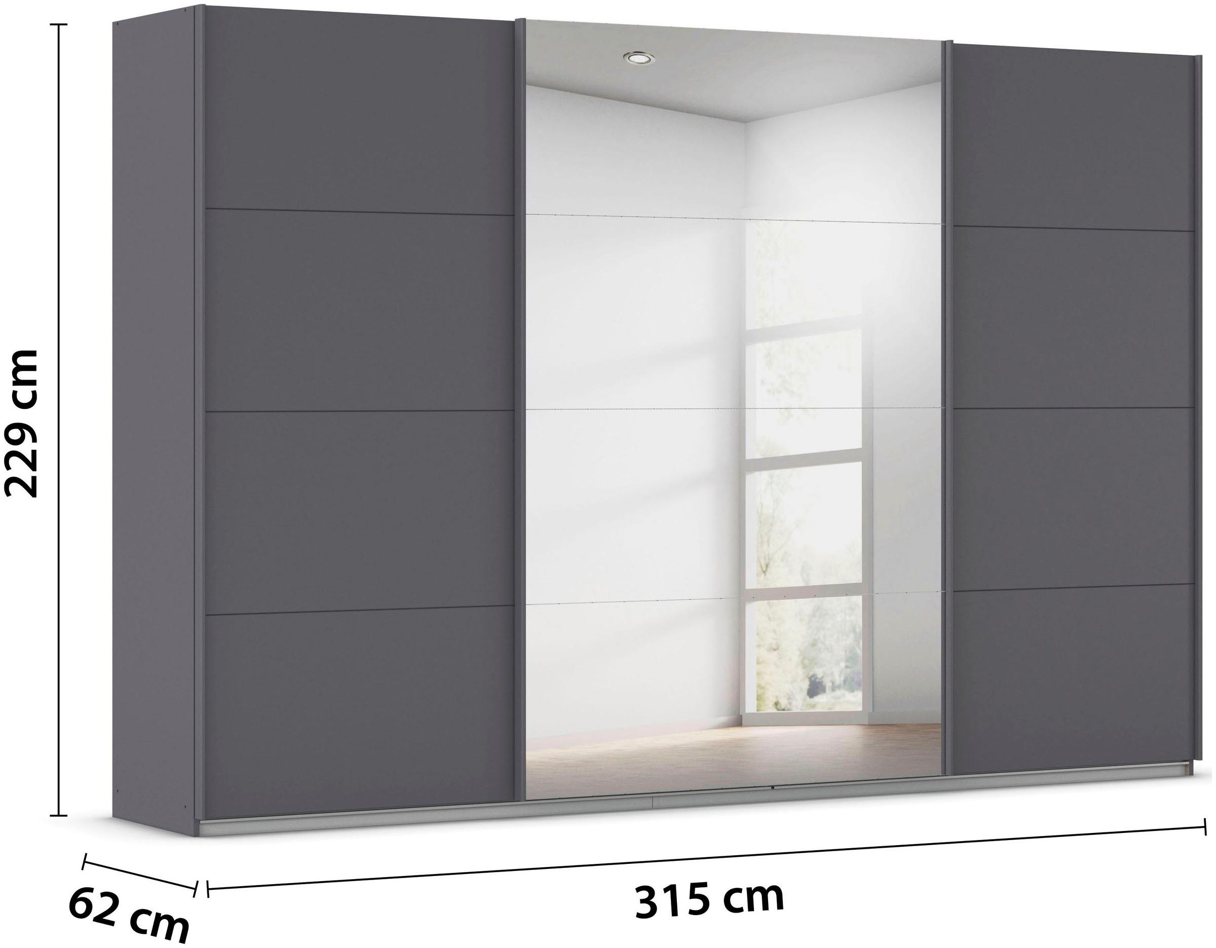 rauch Schwebetürenschrank »Kleiderschrank Schrank OTTO´S CHOICE Garderobe AGORDO«, (in zwei Griff-Farben), Top Innenausstattung, in 4 Breiten und 2 Höhen MADE IN GERMANY