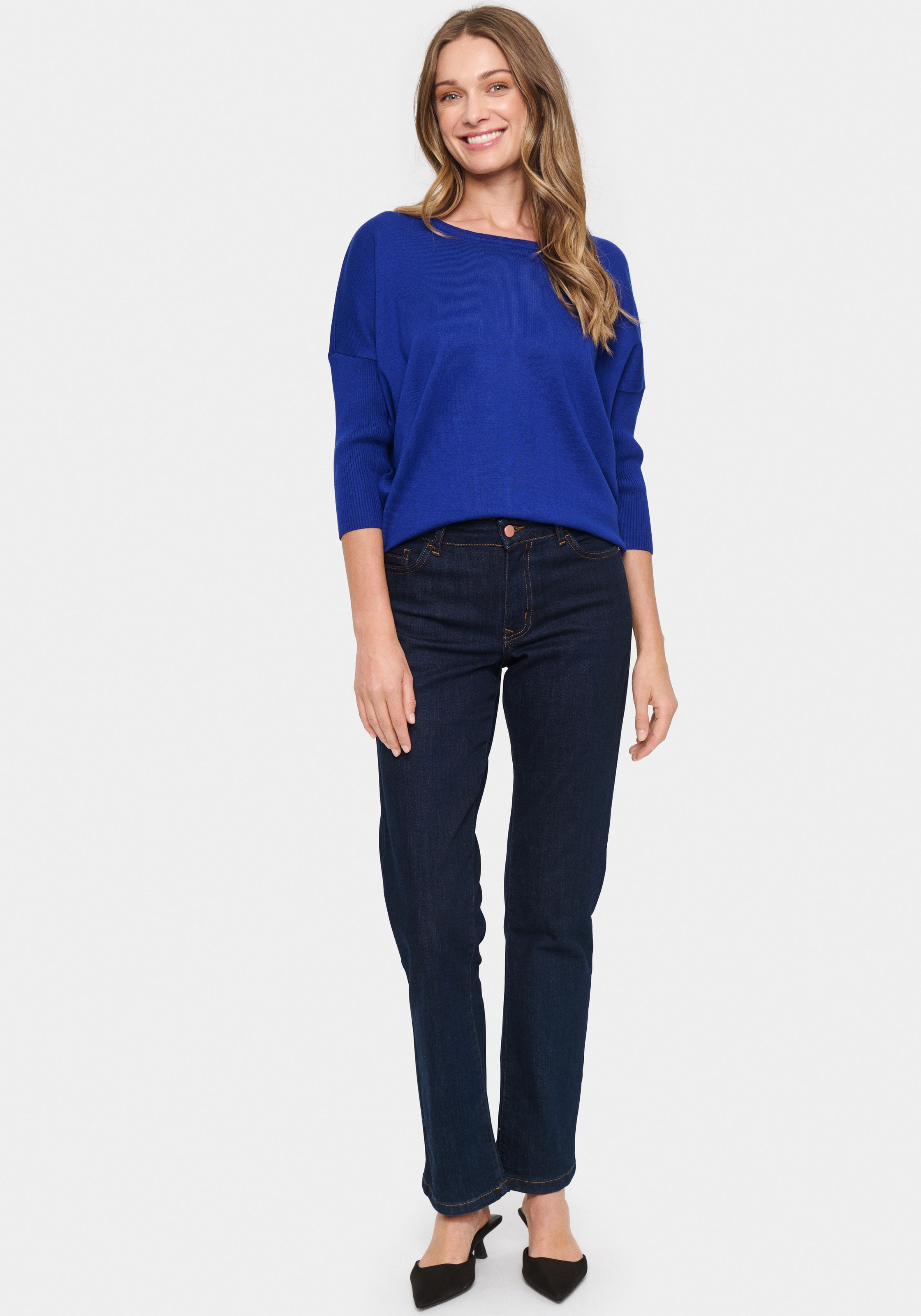Saint Tropez Rundhalspullover »A2561, MilaSZ R-Neck«