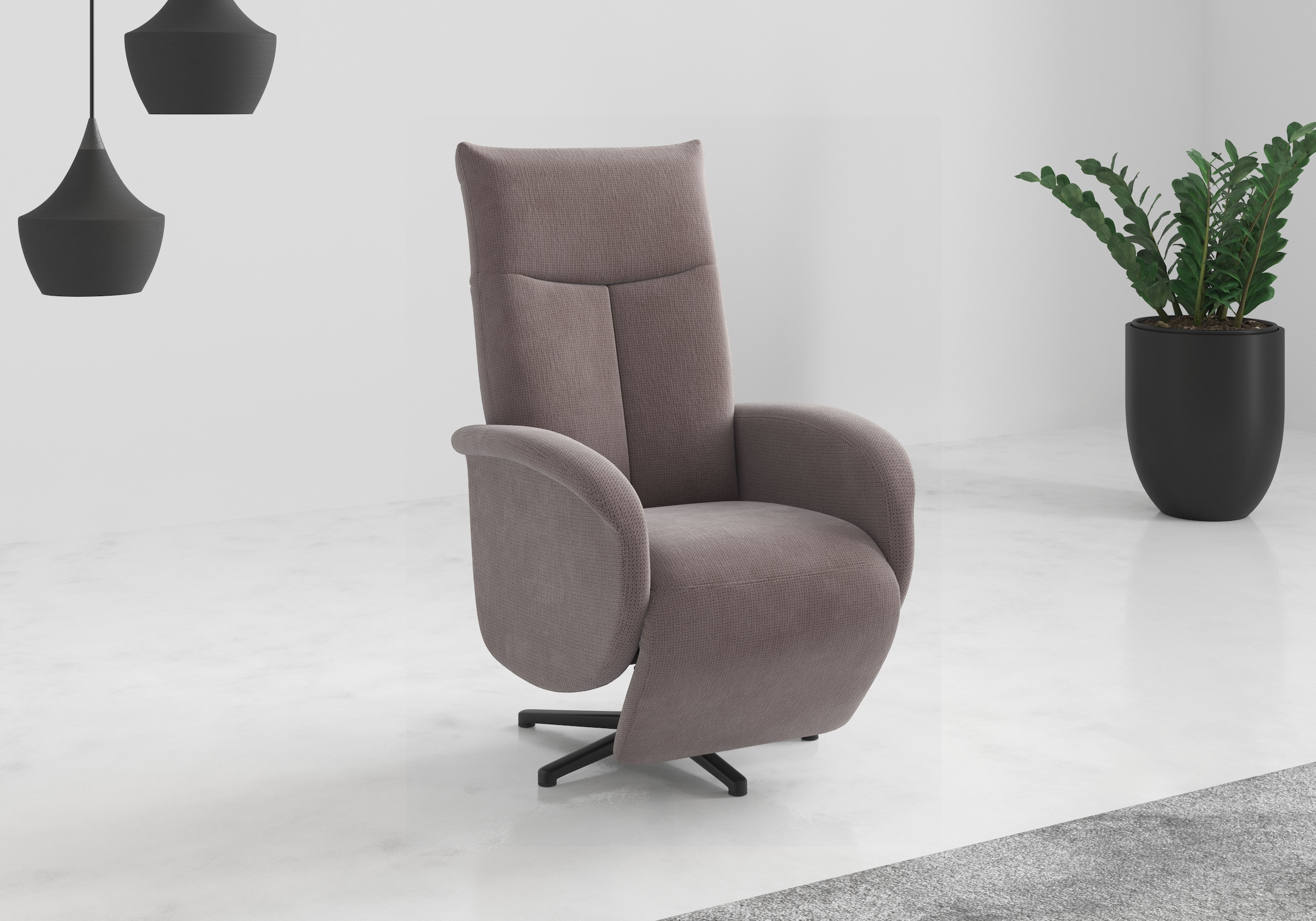 sit&more TV-Sessel "Juma, inkl. Drehfunktion & Kopfteilverstellung" Höhe Armlehne 64 cm, wahlweise mit Aufstehhilfe, 2 Motoren und Akku