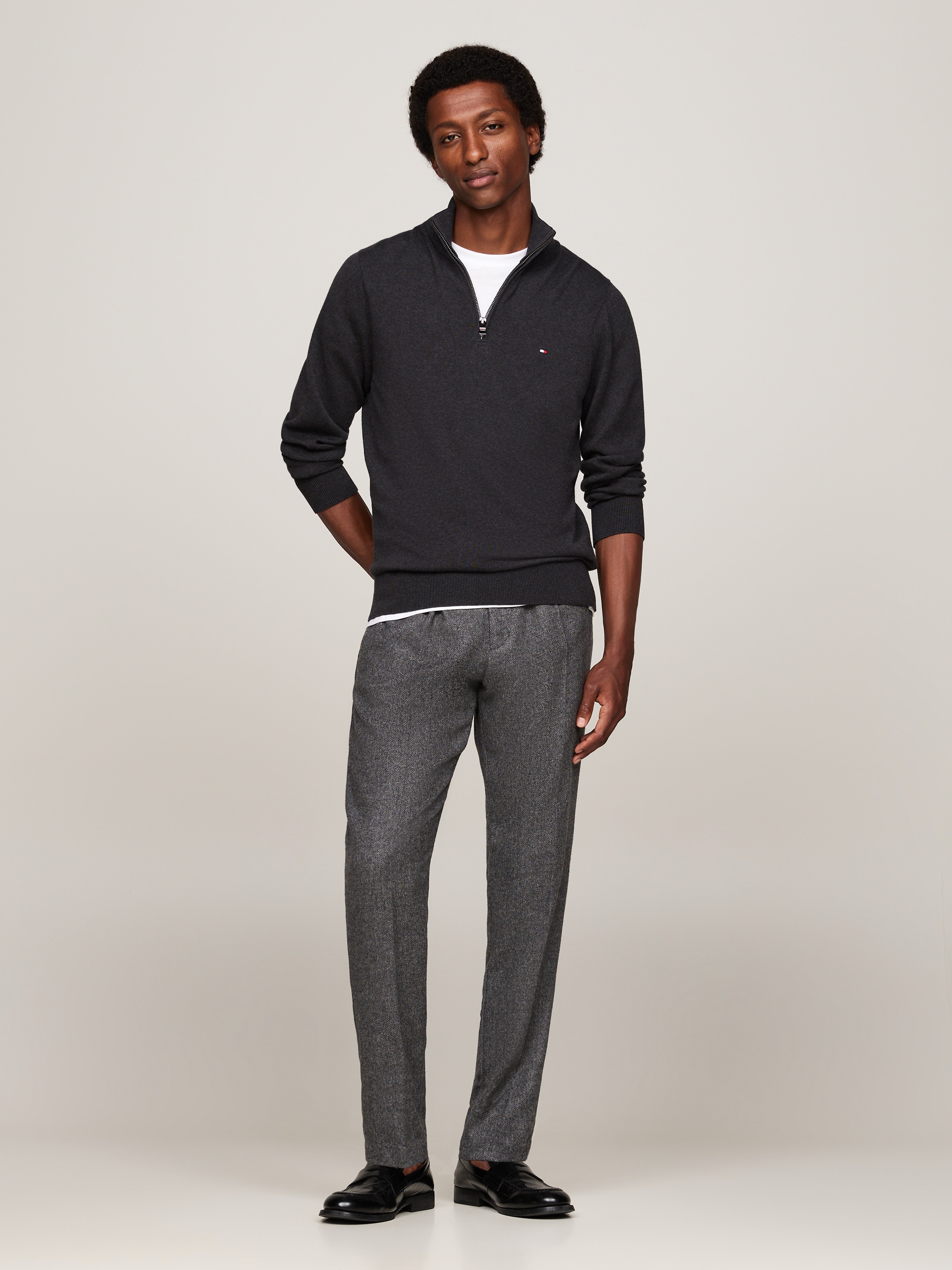 Tommy Hilfiger Troyer »PIMA ORG CTN CASHMERE ZIP MOCK«