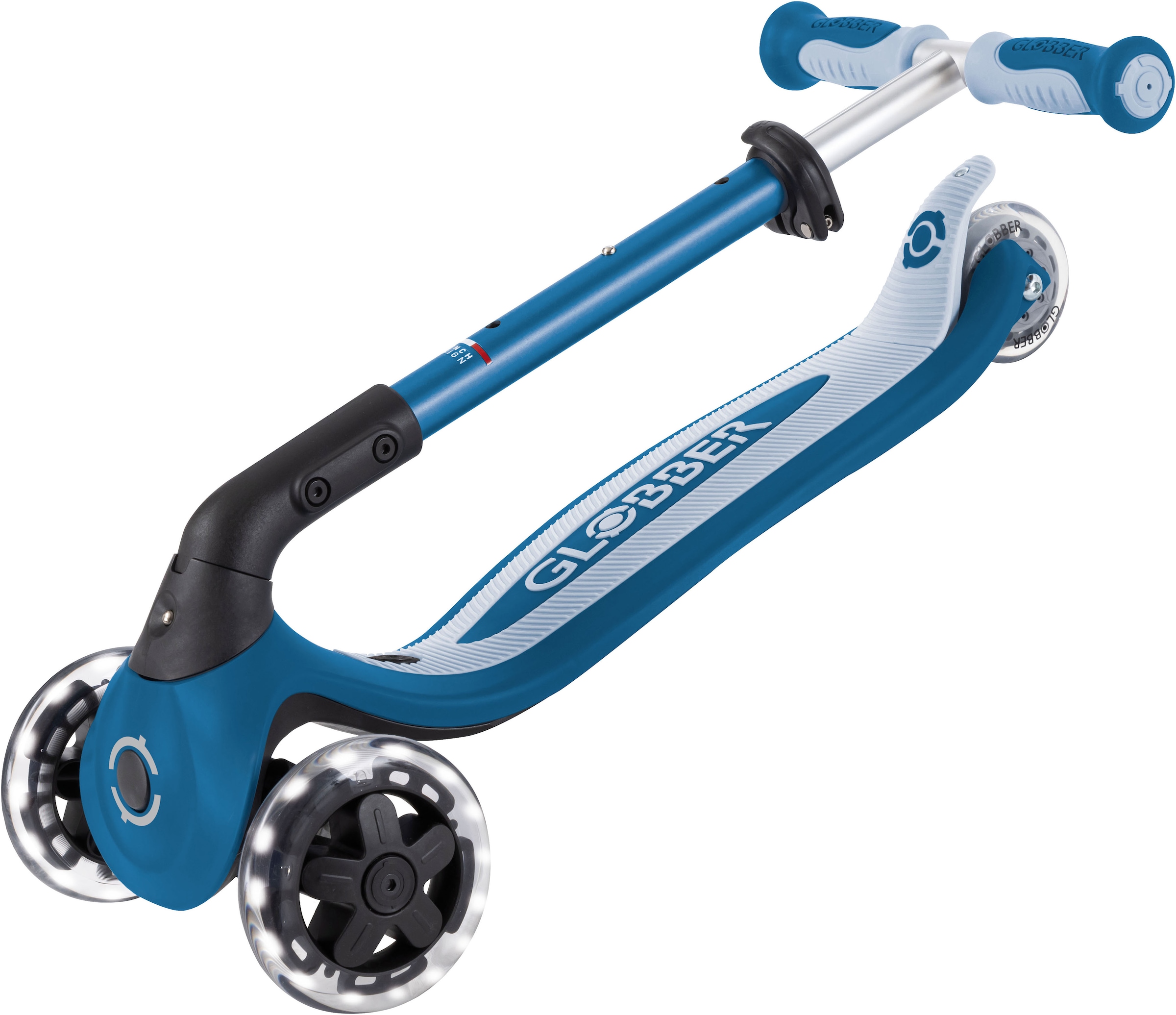 Globber »GO-UP BABY 360 LIGHTS, mit Leuchtrollen und Leuchtmodul« Aufsitzrad, Laufrad und Scooter in Einem