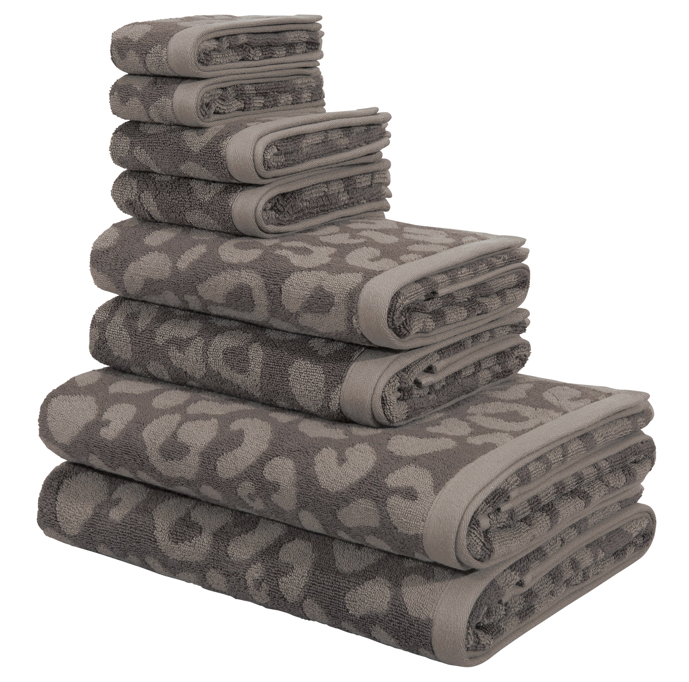 OTTO home Handtuch Set »Regona Leo, 8 tlg. Set, Premium Handtücher, 100% Baumwolle, 550 gr/m²« 8 Frottier Animal Print, Duschtücher, Handtücher, Gästetücher, Seiftücher