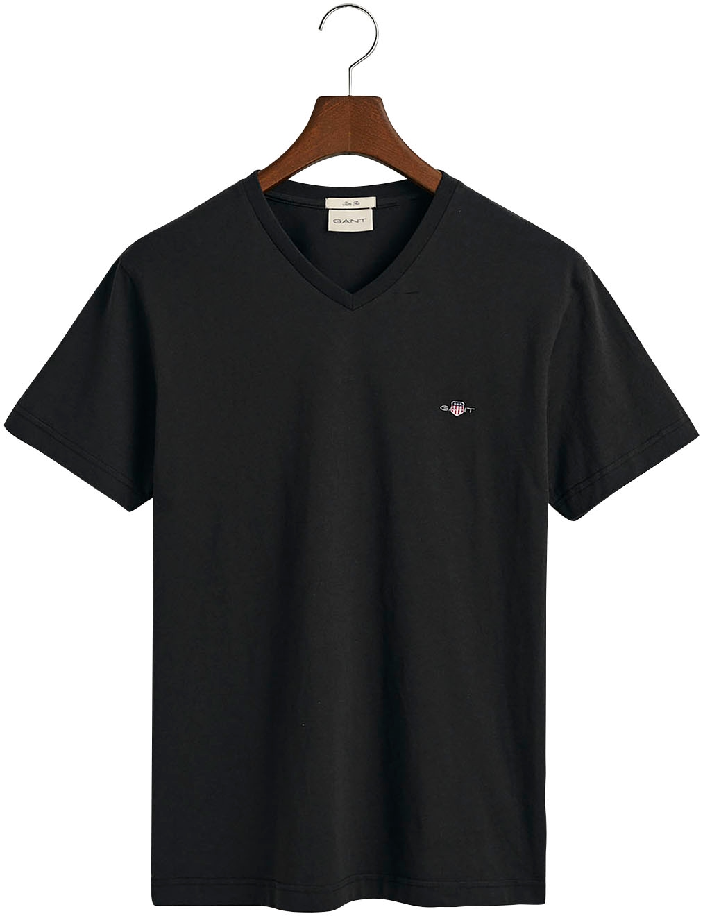 Gant T-Shirt »SLIM SHIELD V-NECK T-SHIRT«, mit einer kleinen Logostickerei auf der Brust