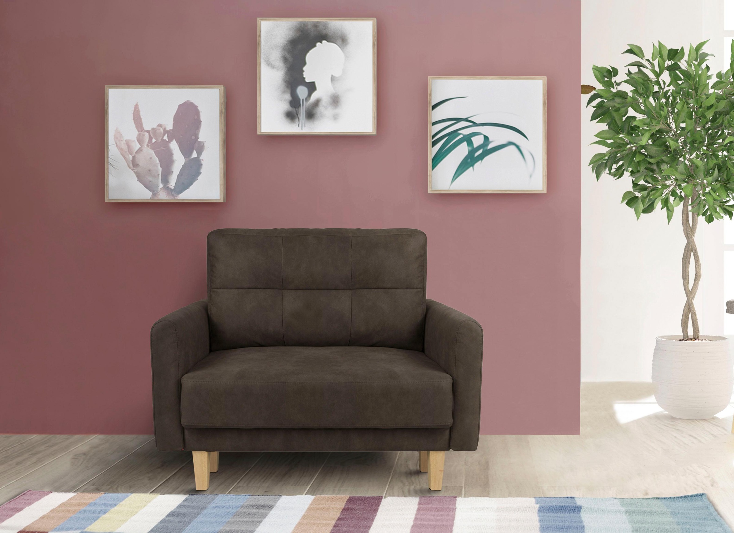 Home affaire Sessel »TRIPLO Relaxsessel mit Wellenunterfederung, Maße B/T/H: 95/100/89 cm«, Polstersessel mit Steppung im Rückenkissen, hohe Qualität