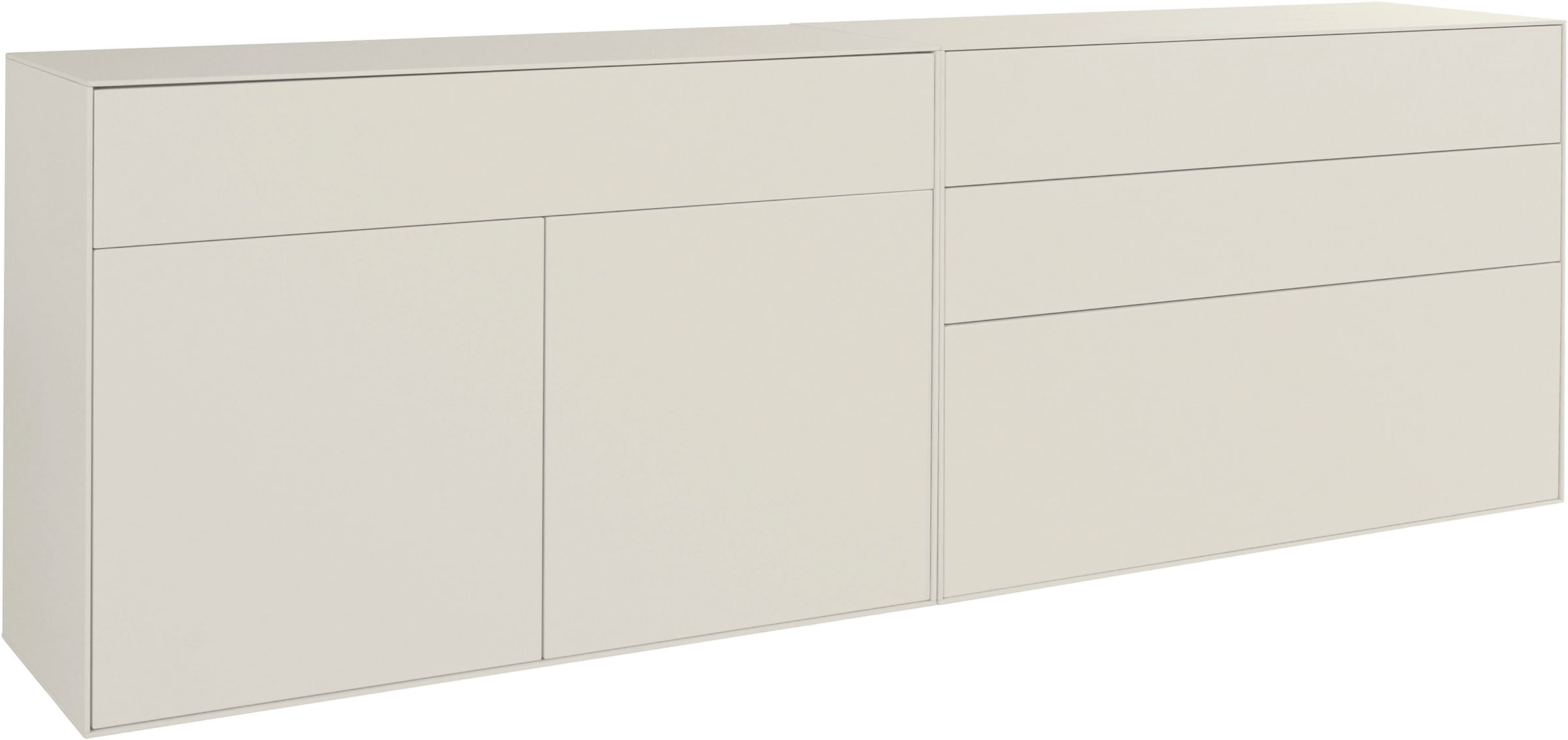 LeGer Home by Lena Gercke Sideboard »Essentials«, (2 St.), Breite: 224cm, MDF lackiert, Push-to-open-Funktion