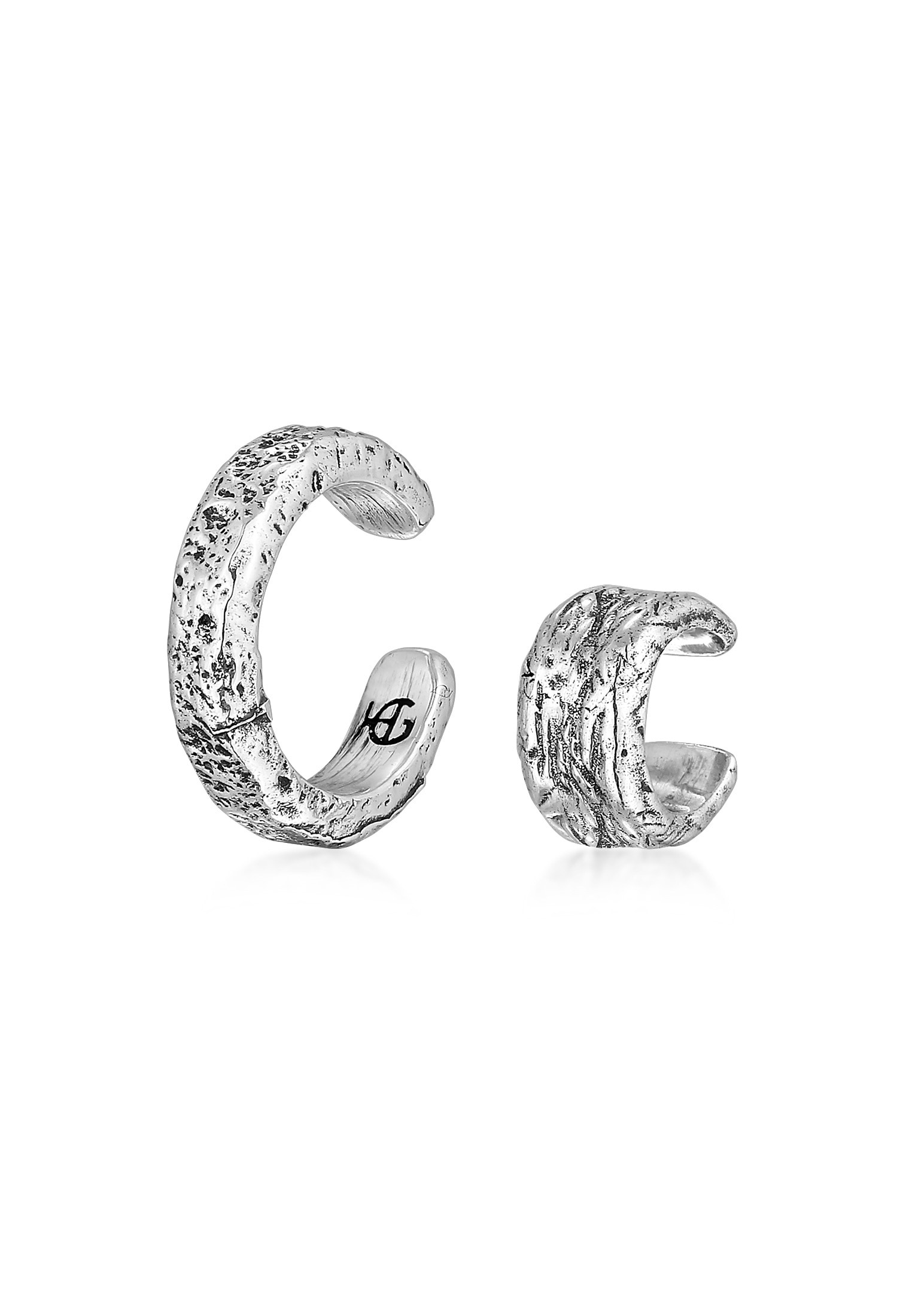 HAZE & GLORY Ohrklemme »Ohrringe Earcuff Strukturiert 2er Set 925 Silber«