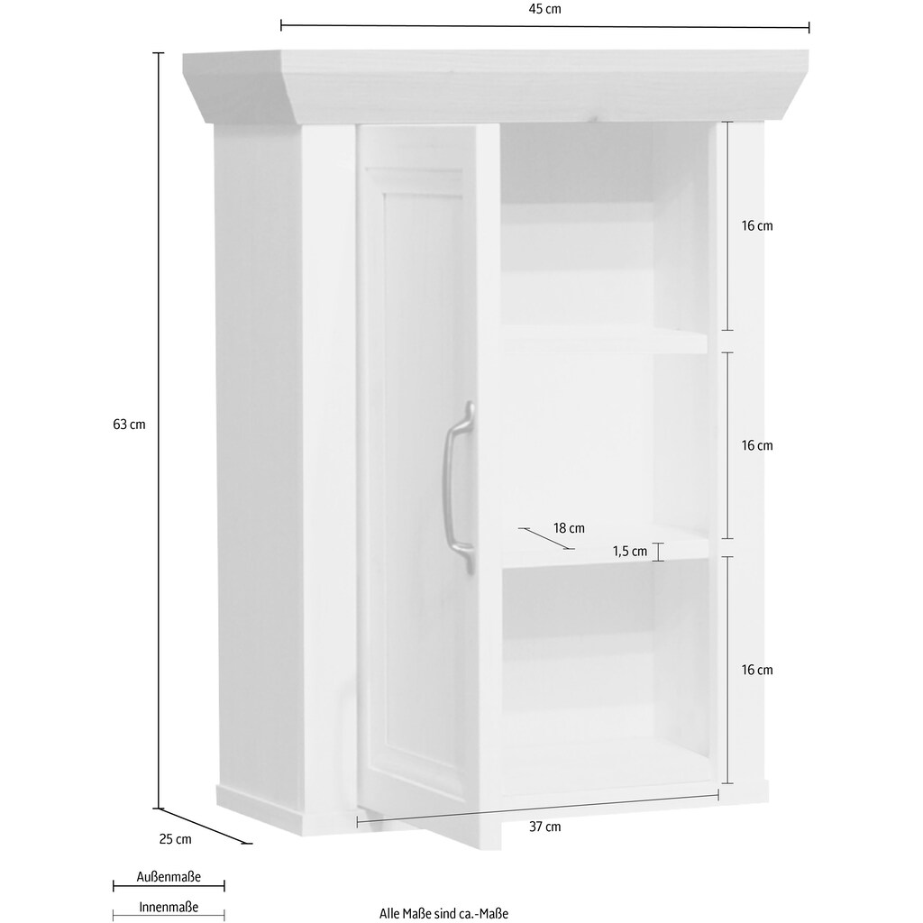 Mäusbacher Hängeschrank »Mali«, Landhausstil, Breite 45 cm, Höhe 63 cm, Metallgriff