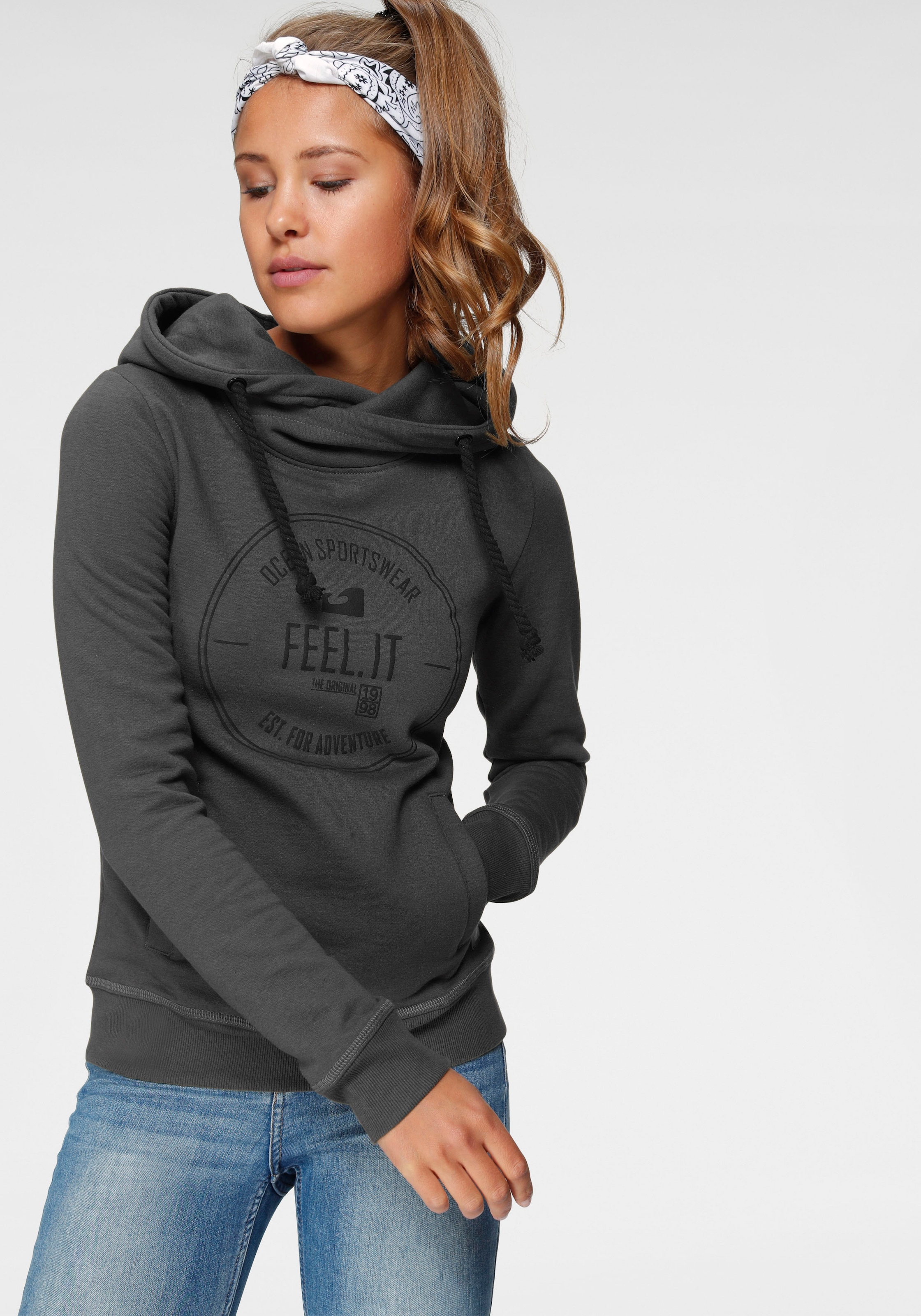 DAMEN Pullovers & Sweatshirts Sweatshirt Print Shana sweatshirt Rabatt 65 % Grau L 