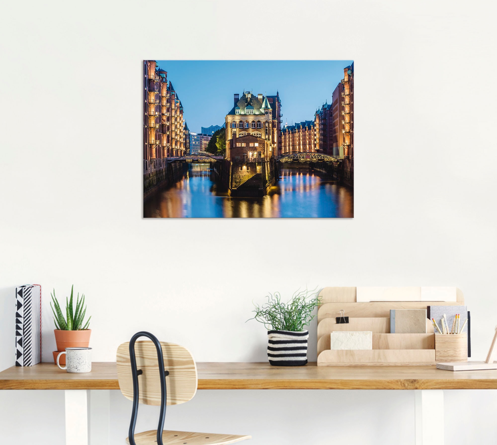 Artland Wandbild »Hamburg Wasserschloss in Speicherstadt 2«, Gebäude, (1 St.), als Alubild, Outdoorbild, Poster in verschied. Größen
