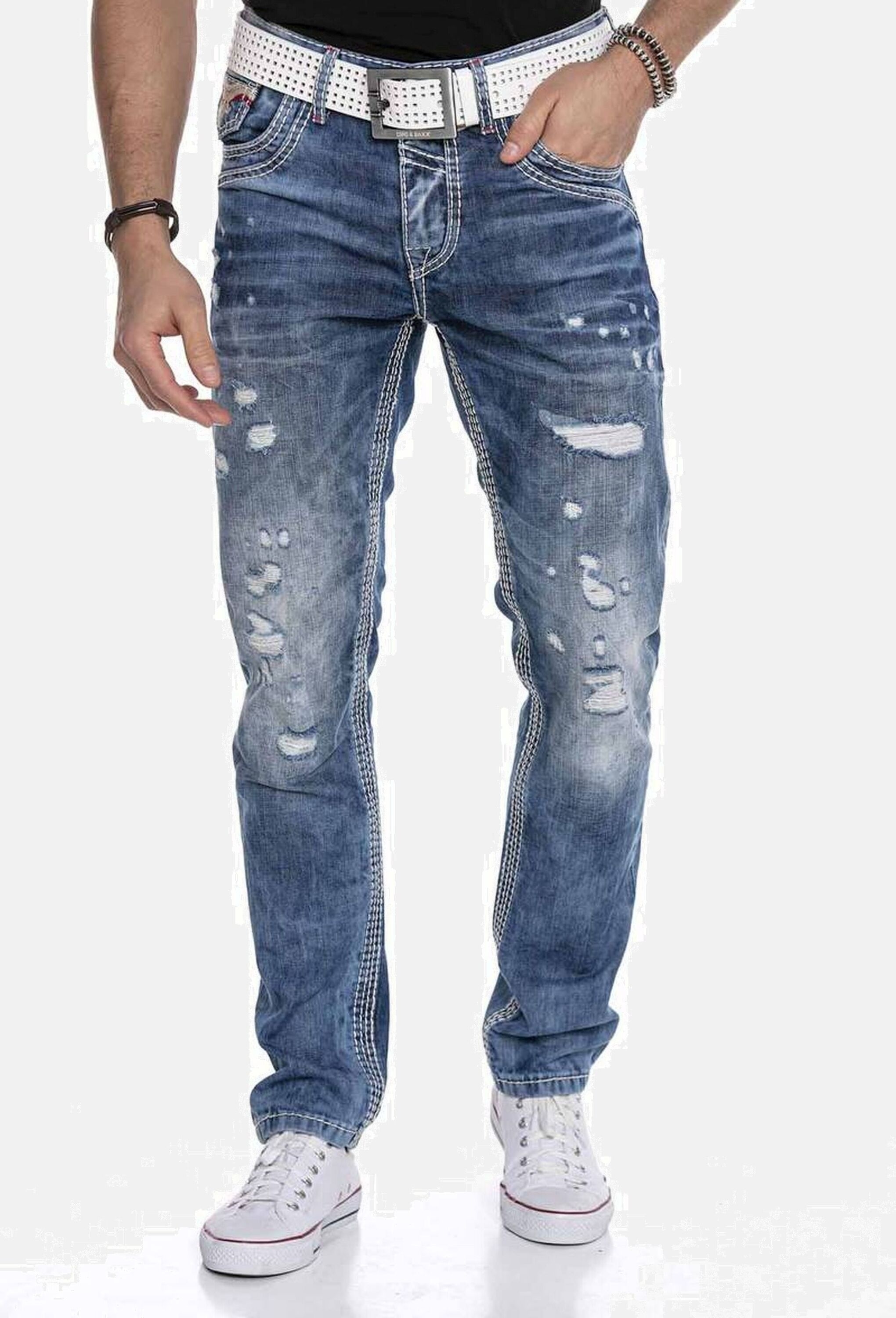 Cipo & Baxx 5-Pocket-Jeans »Cipo & Baxx Jeans« bequeme Jeans im lässigen Destroyed-Look, CD651