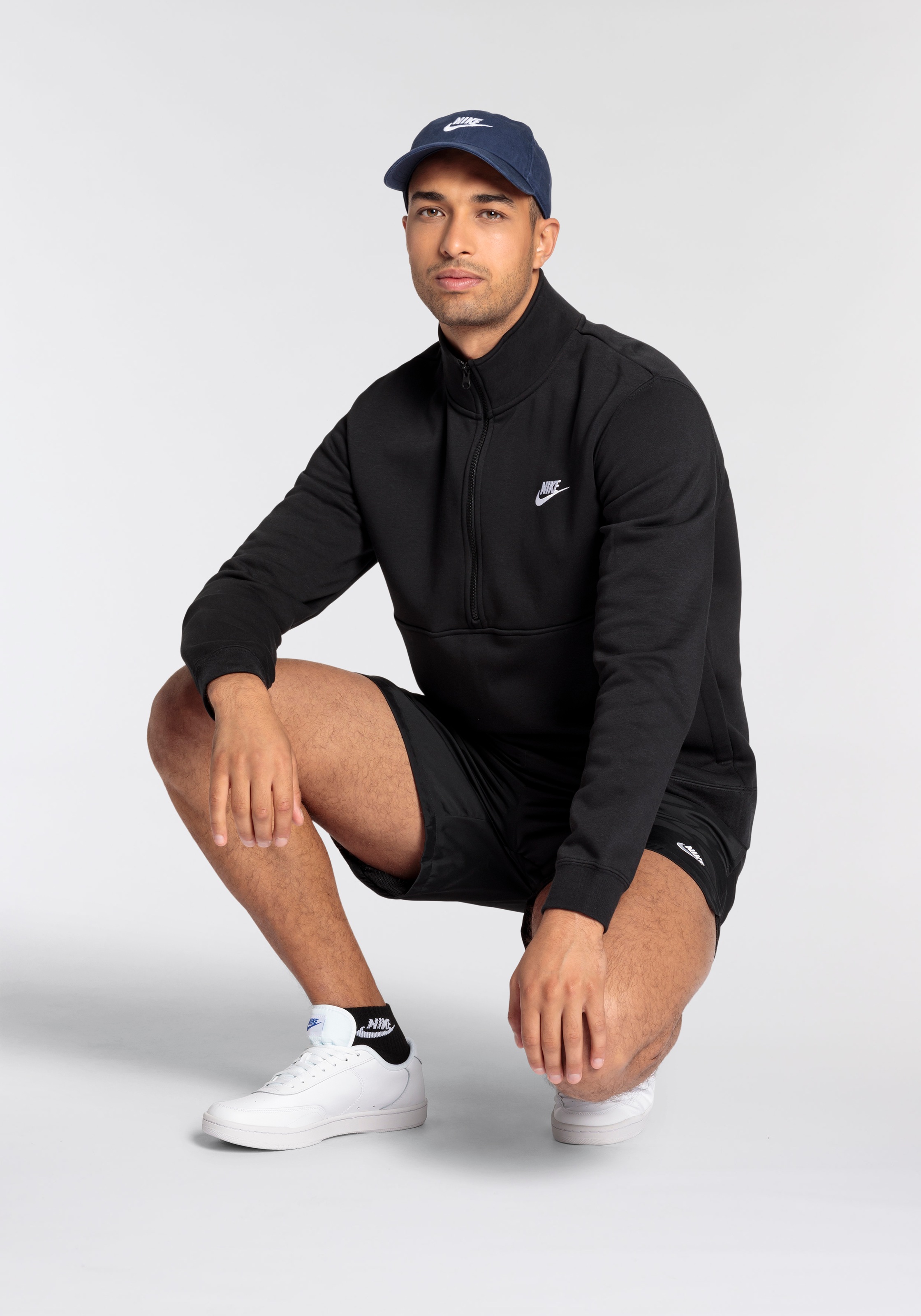 Nike Sportswear Sweatshirt »CLUB MEN'S BRUSHED-BACK 1/-ZIP PULLOVER«